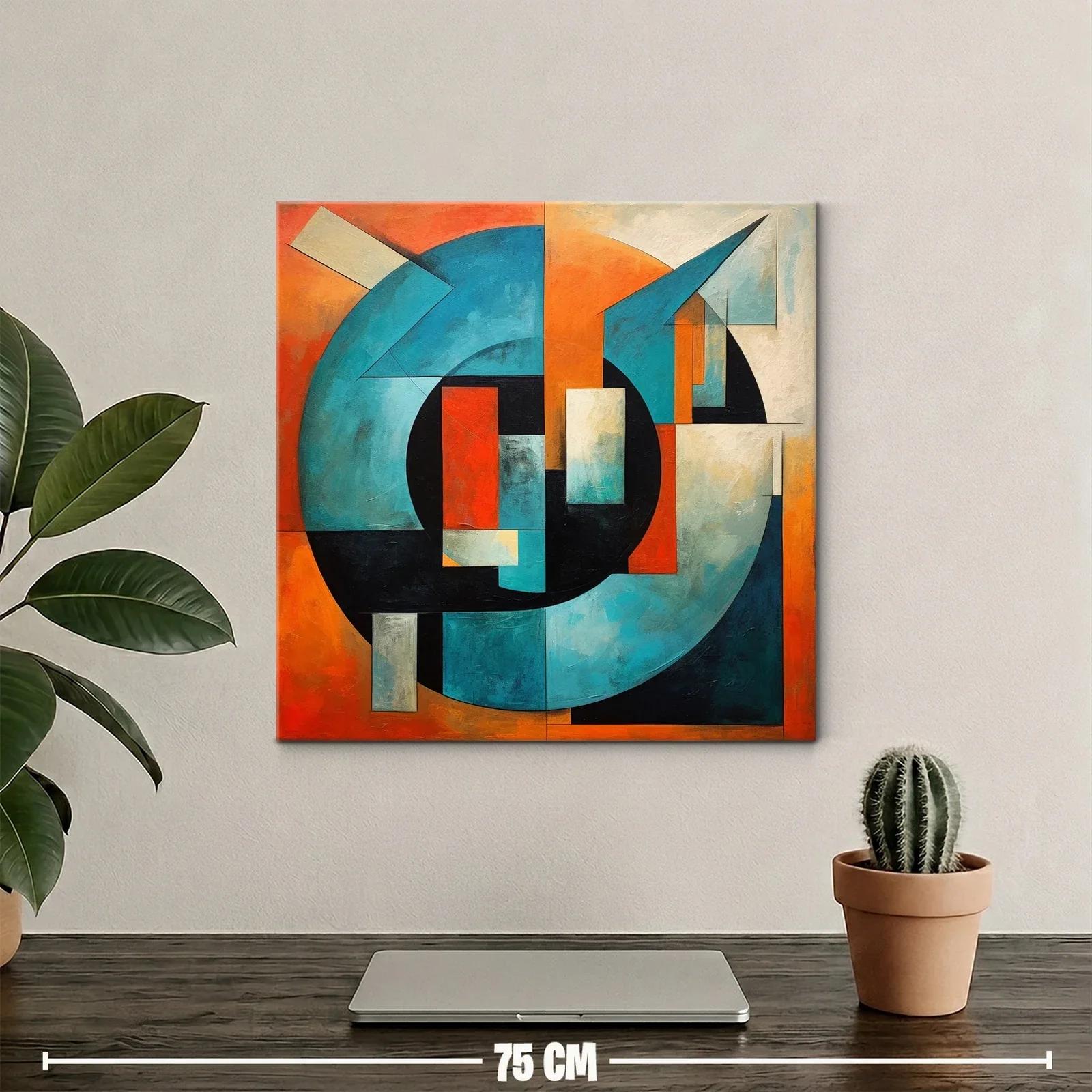 Composición abstracta geométrica en tonos azules y naranjas — miniatura 2