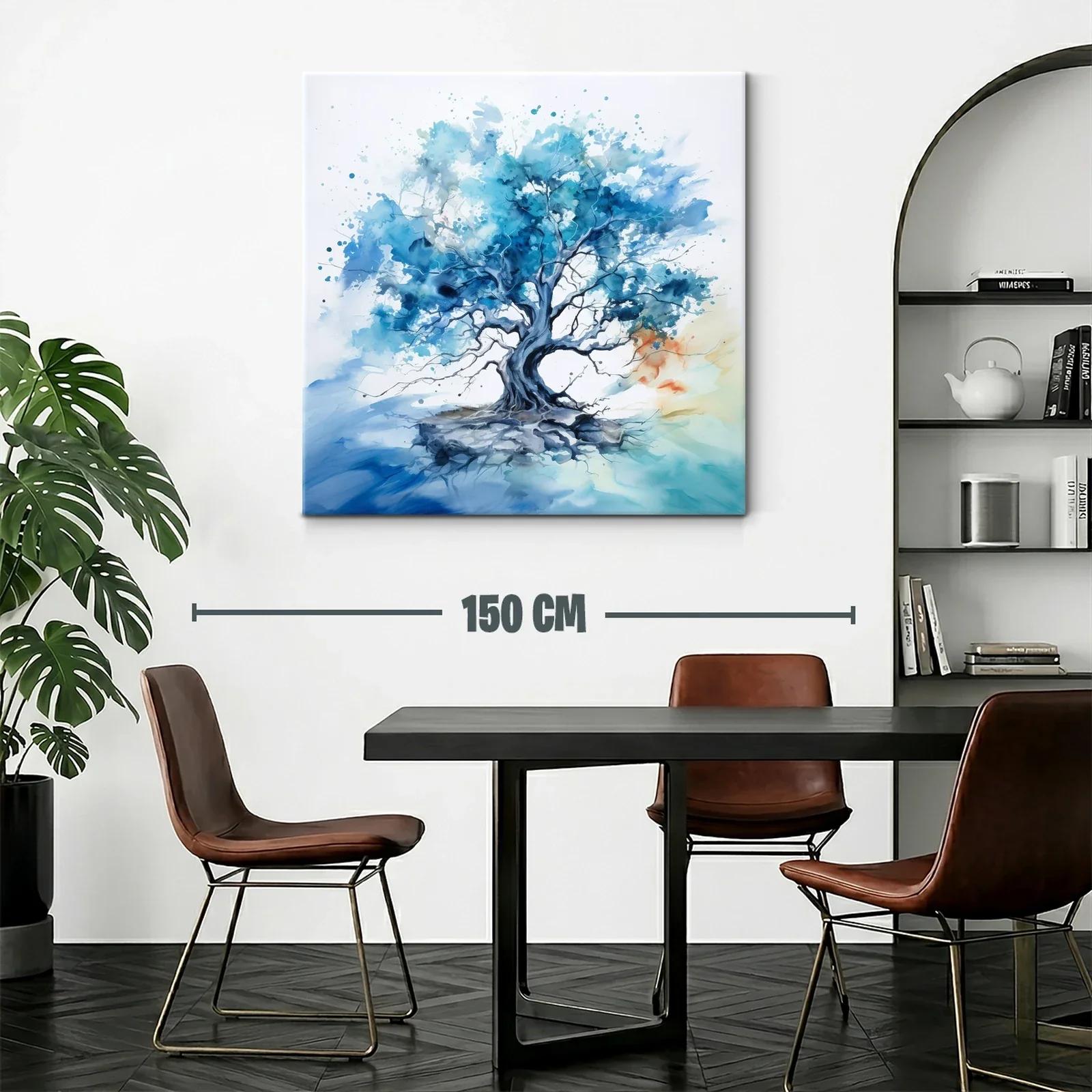Árbol Azul en Movimiento con Toques de Luz Cálida — miniatura 2