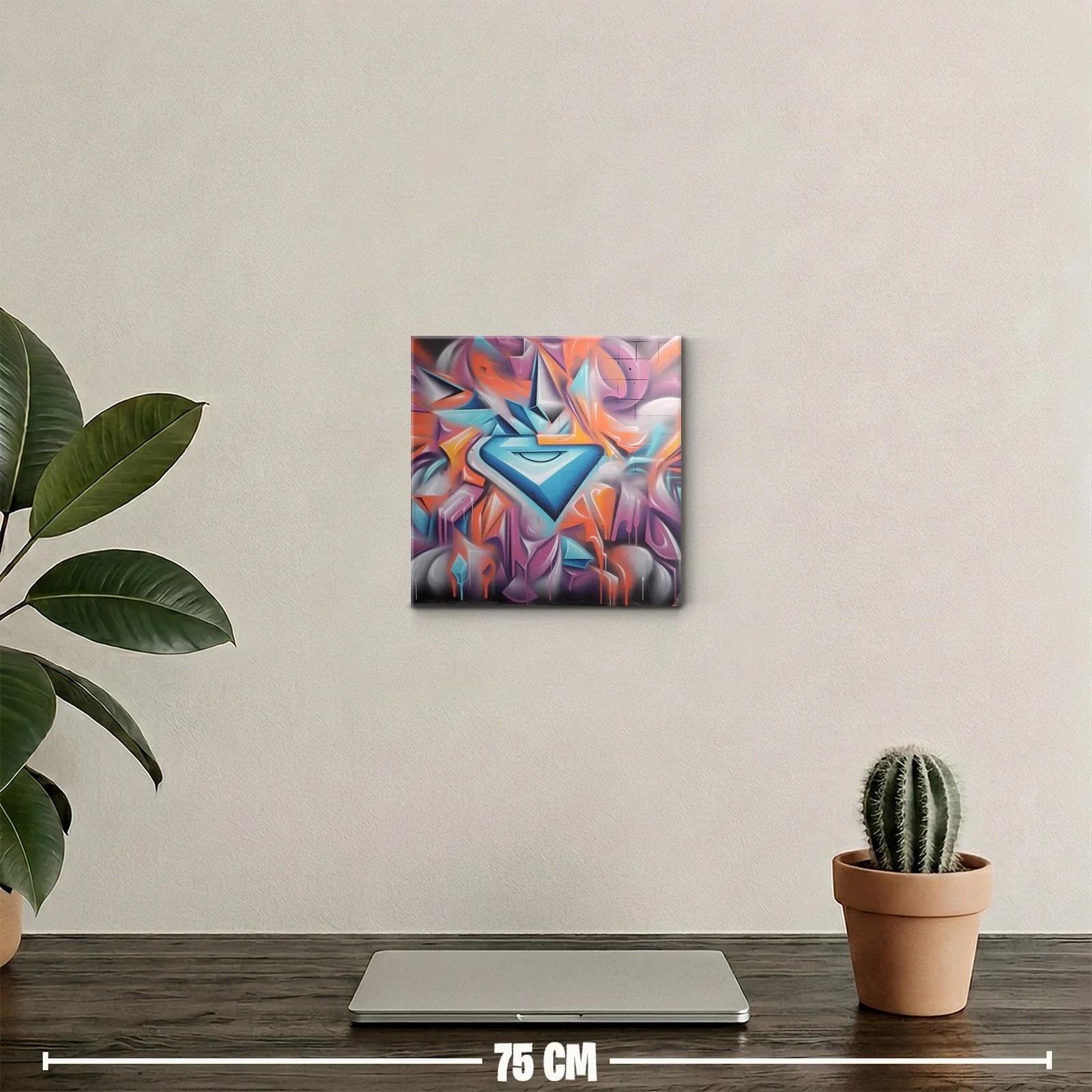 Cuadro abstracto colorido con formas geométricas vibrantes — miniatura 2