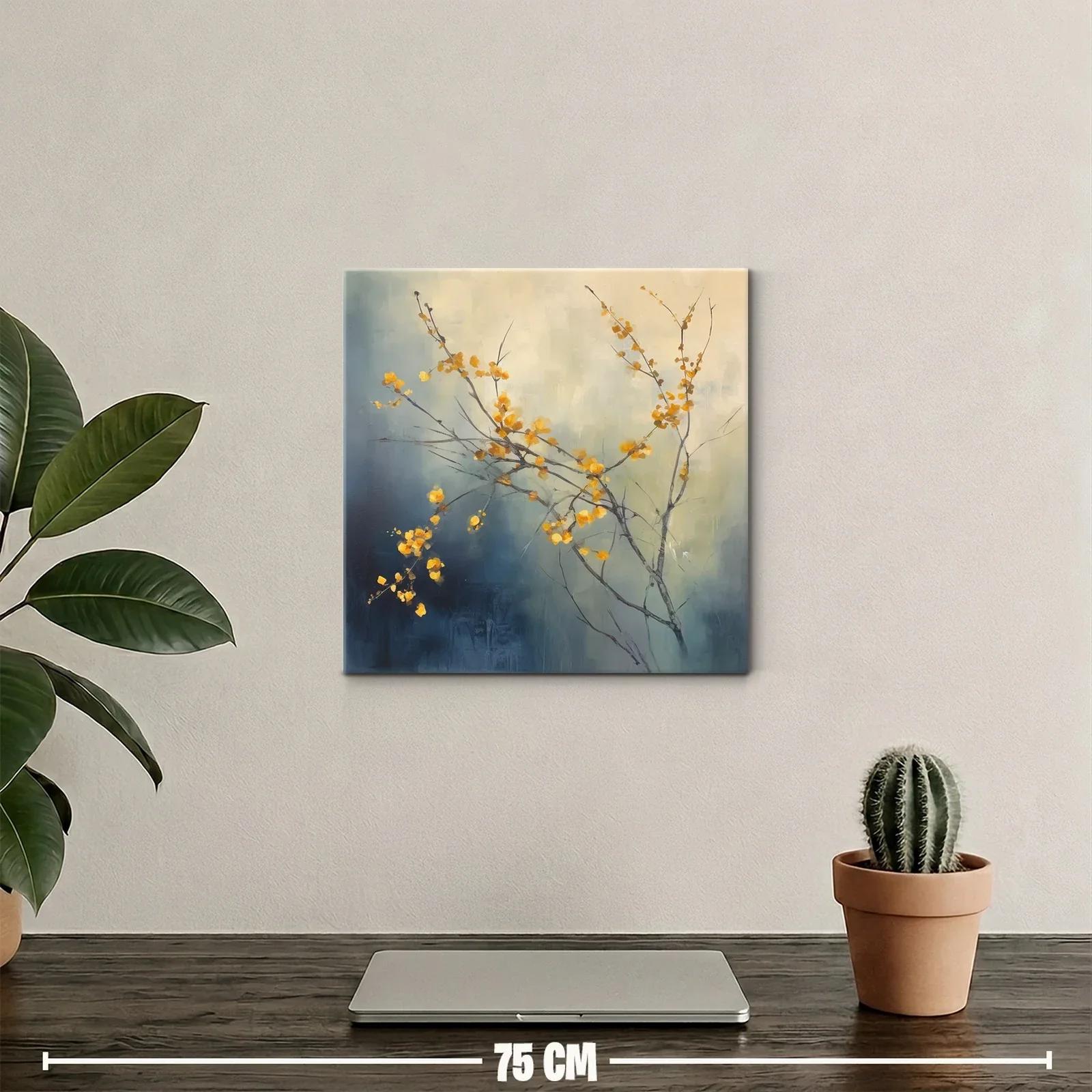 Rama con Flores Amarillas sobre Fondo Suave — miniatura 2