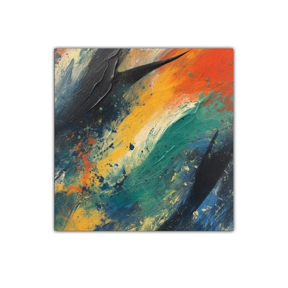 Cuadro decorativo abstracto con tonos vibrantes y dinámicos