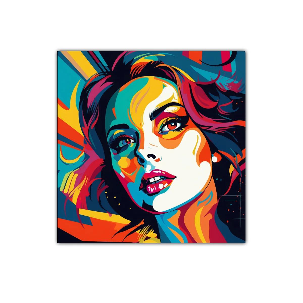 Retrato femenino vibrante con colores intensos y expresivos — imagen principal