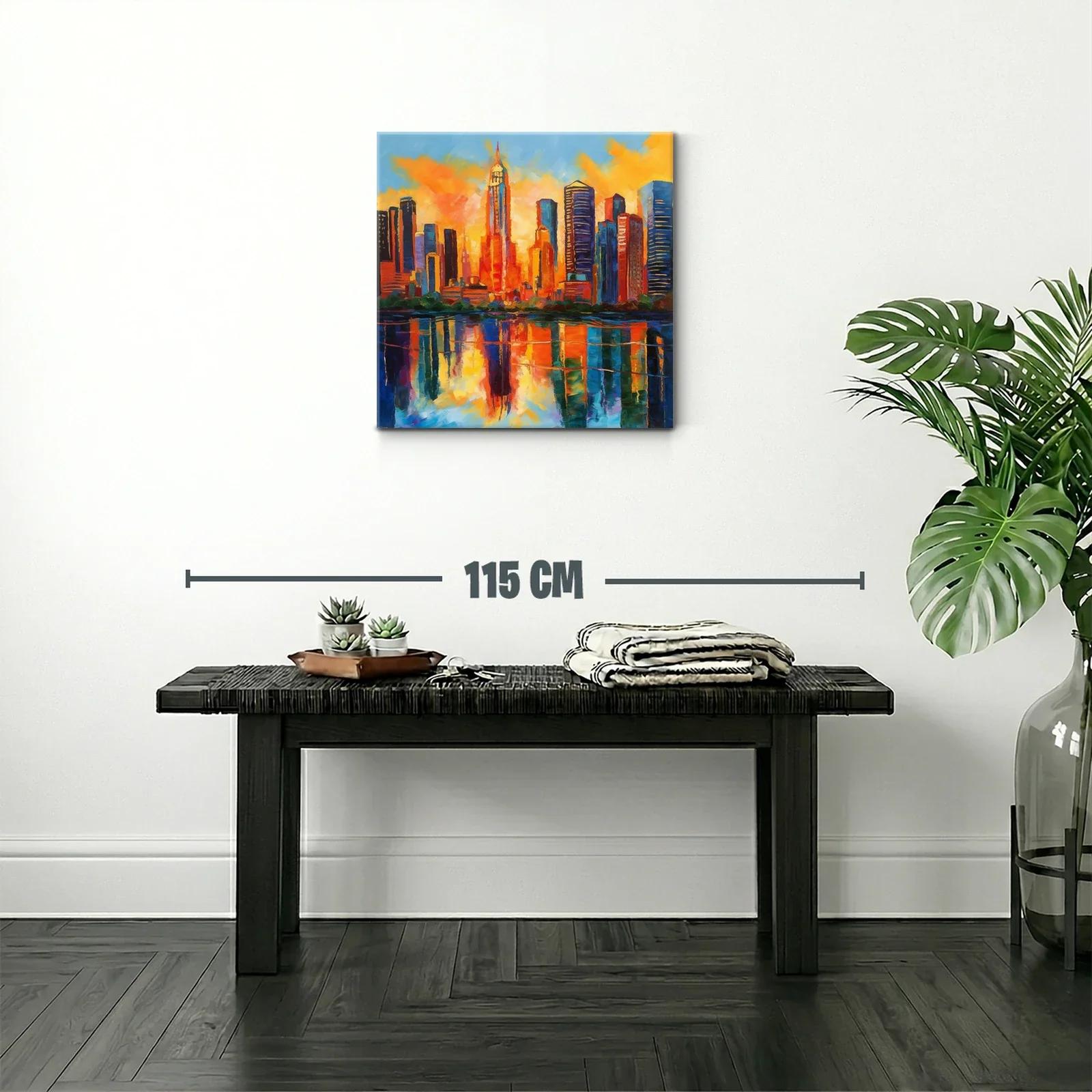 Atardecer vibrante en ciudad con reflejos impresionantes — miniatura 2