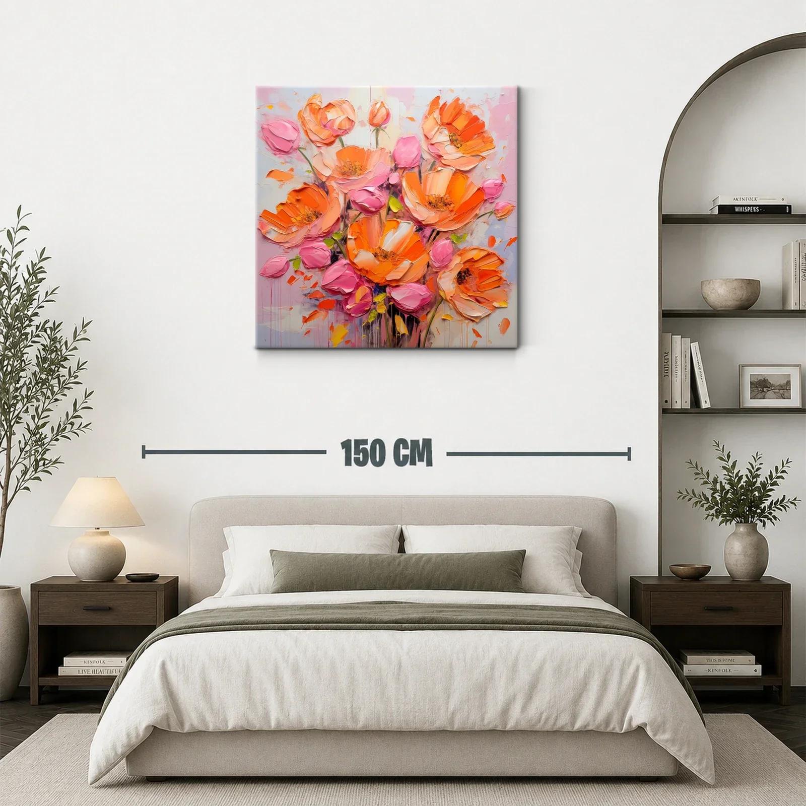 Ramo vibrante de flores en tonos naranjas y rosas — miniatura 3