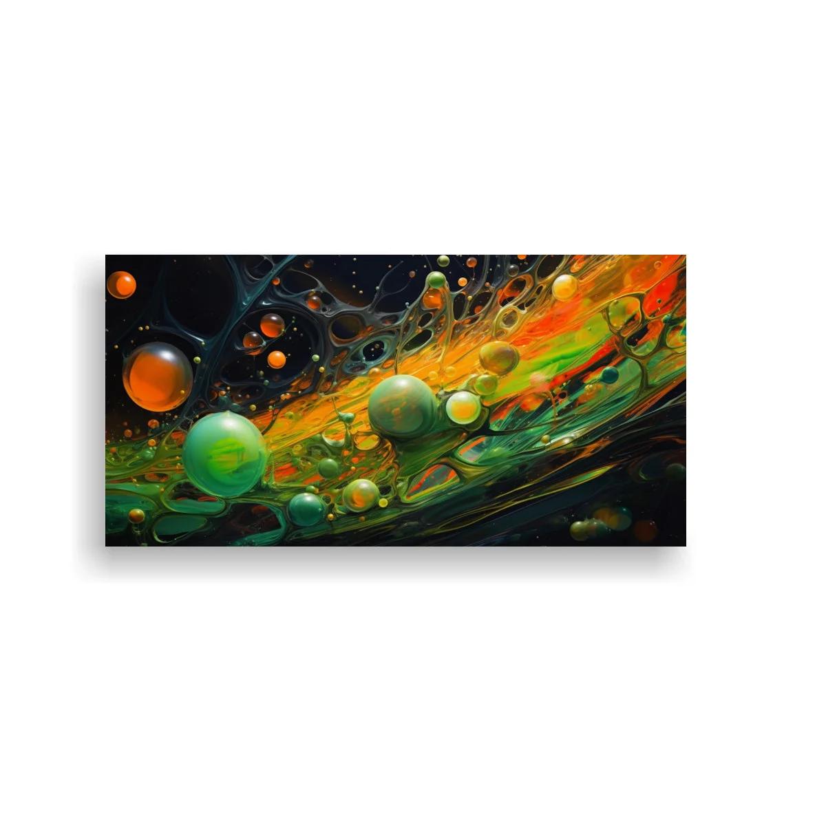 Cuadro planetas en el espacio con bandas fluidas