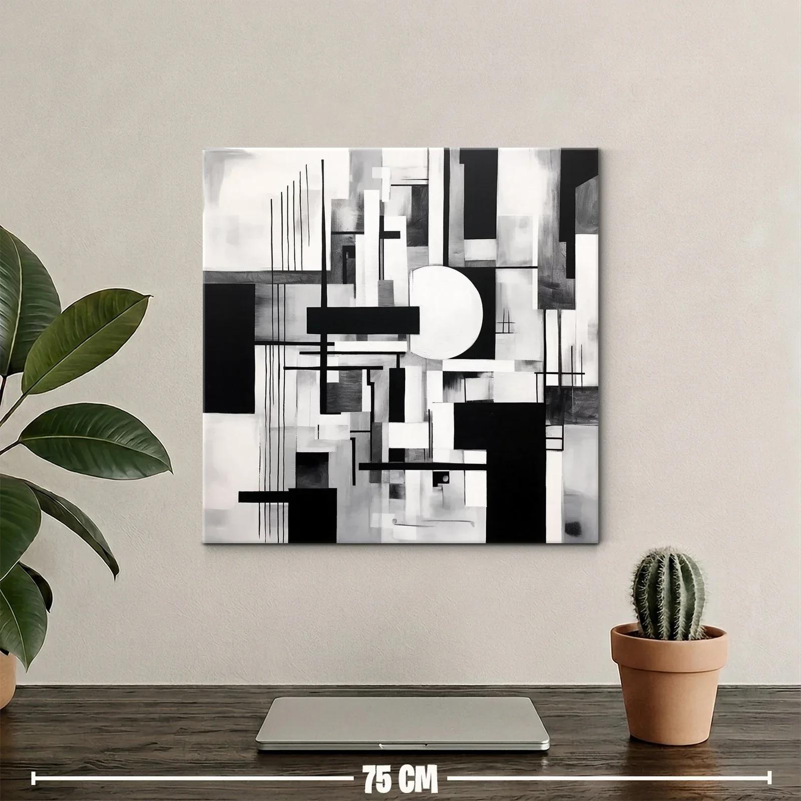 Composición abstracta en blanco y negro geométrica y elegante — miniatura 2
