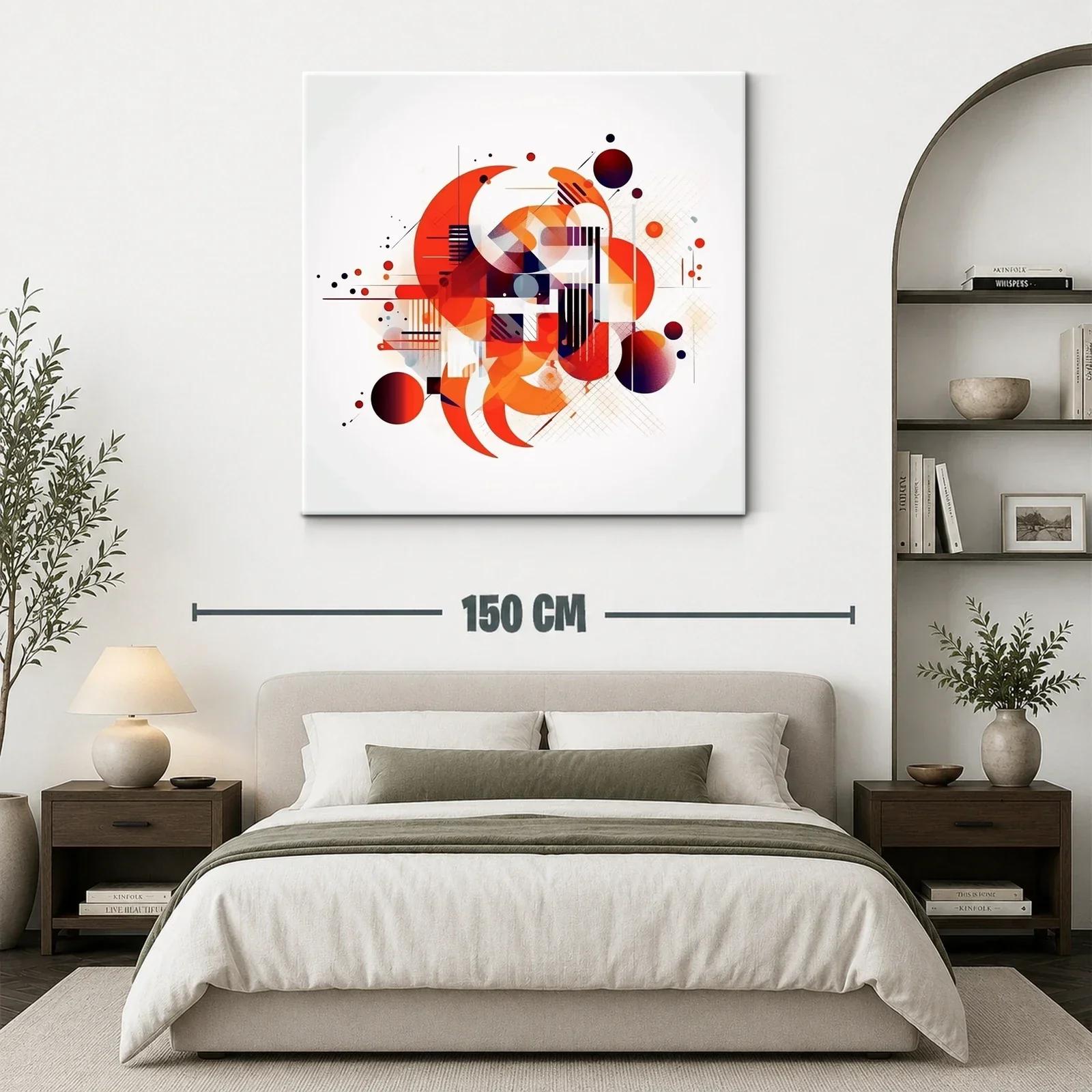 Composición abstracta de círculos y líneas en tonos cálidos — miniatura 3