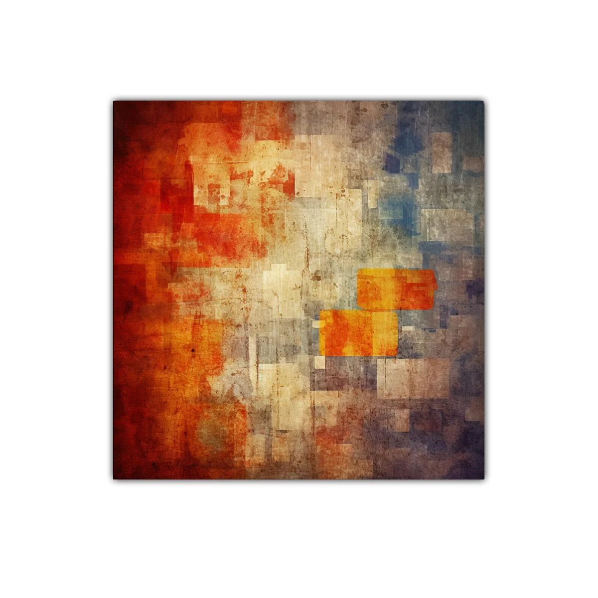 Composición abstracta en tonos cálidos y fríos contrastantes — imagen principal