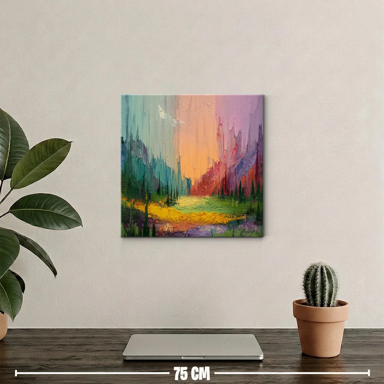 Paisaje abstracto con vibrantes tonos pastel y texturas — miniatura 2