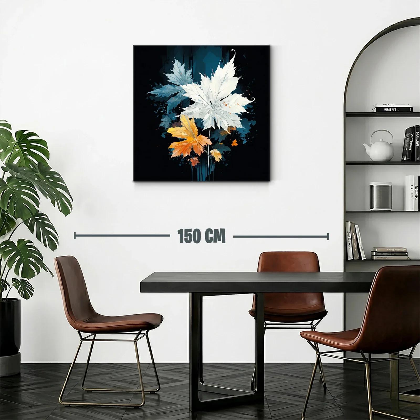 Composición artística de hojas en tonos blanco y naranja — miniatura 2