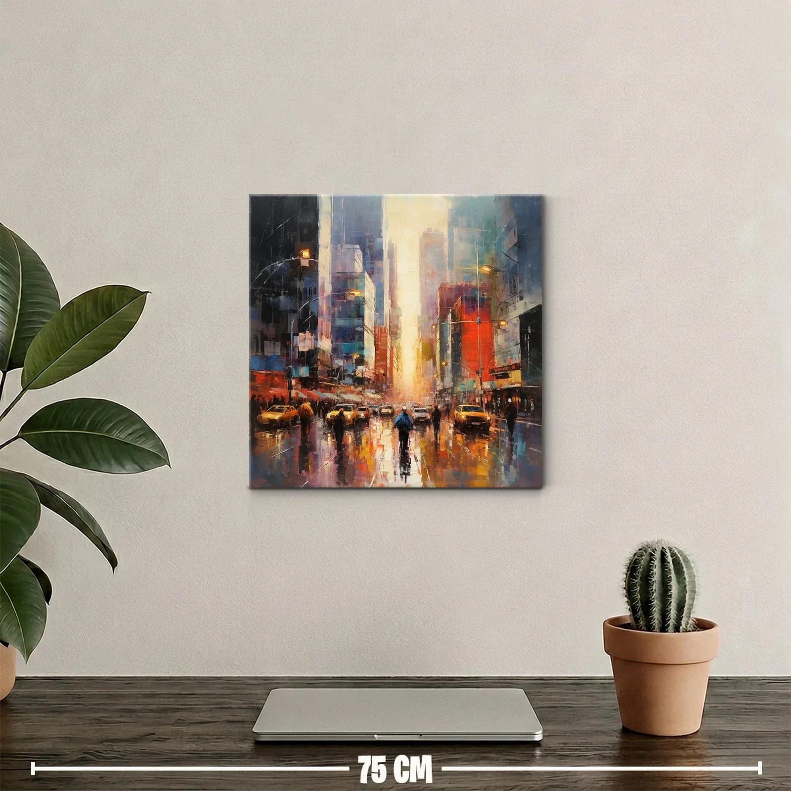 Atardecer urbano con reflejos en ciudad vibrante — miniatura 2