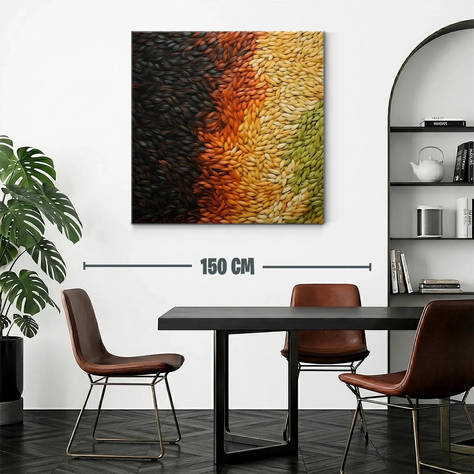 Cuadro abstracto con texturas orgánicas en tonos cálidos — miniatura 2
