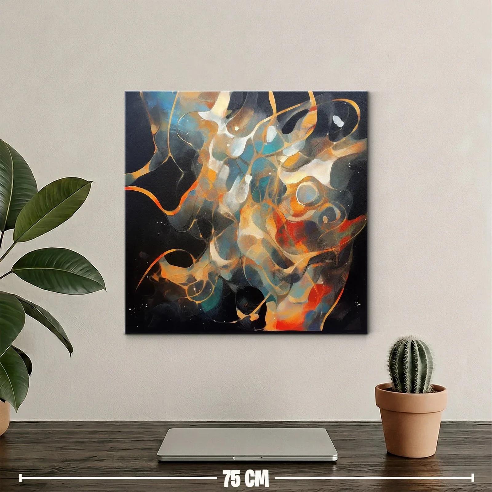 Cuadro abstracto con formas fluidas y tonos vibrantes — miniatura 2
