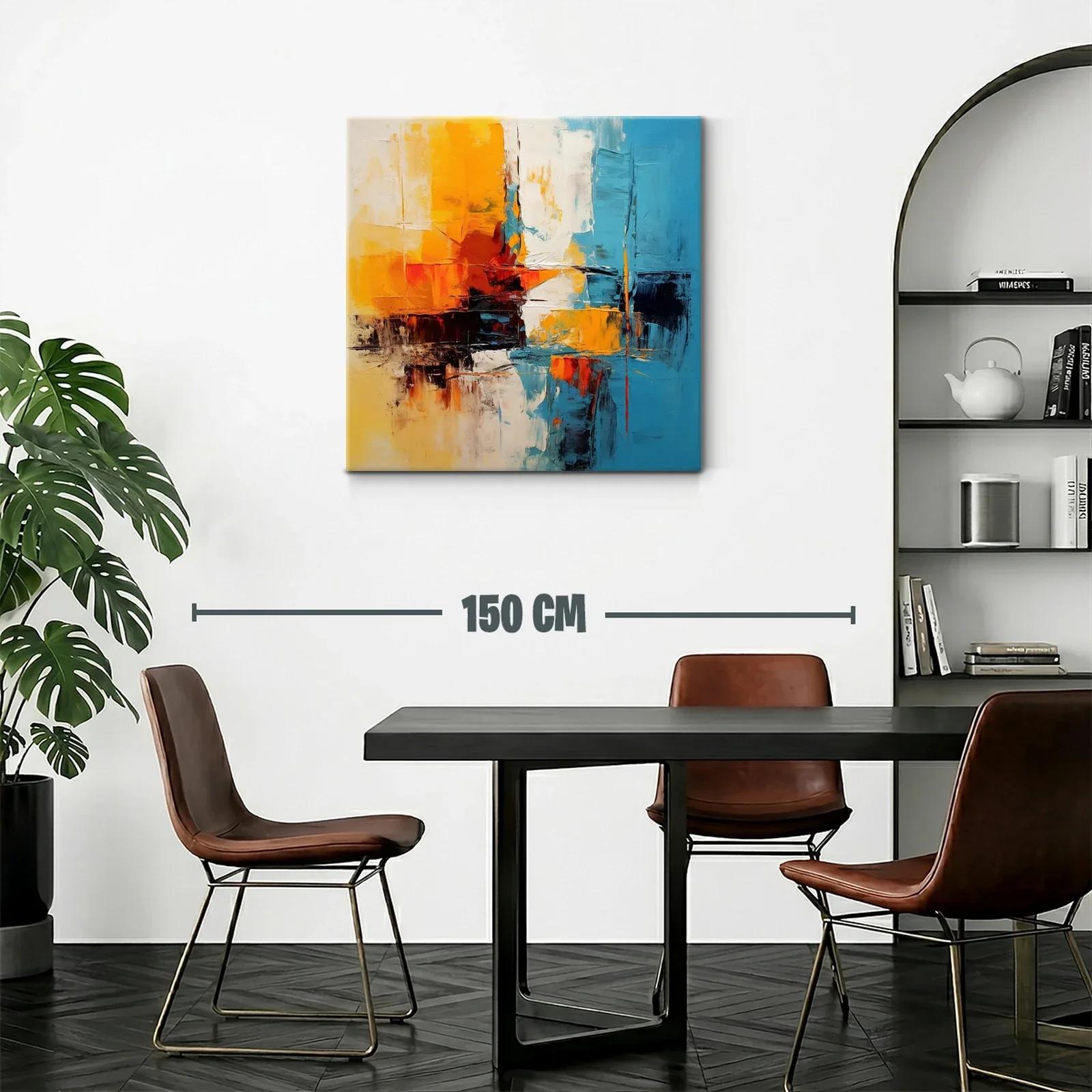 Composición abstracta vibrante con tonos cálidos y fríos — miniatura 2