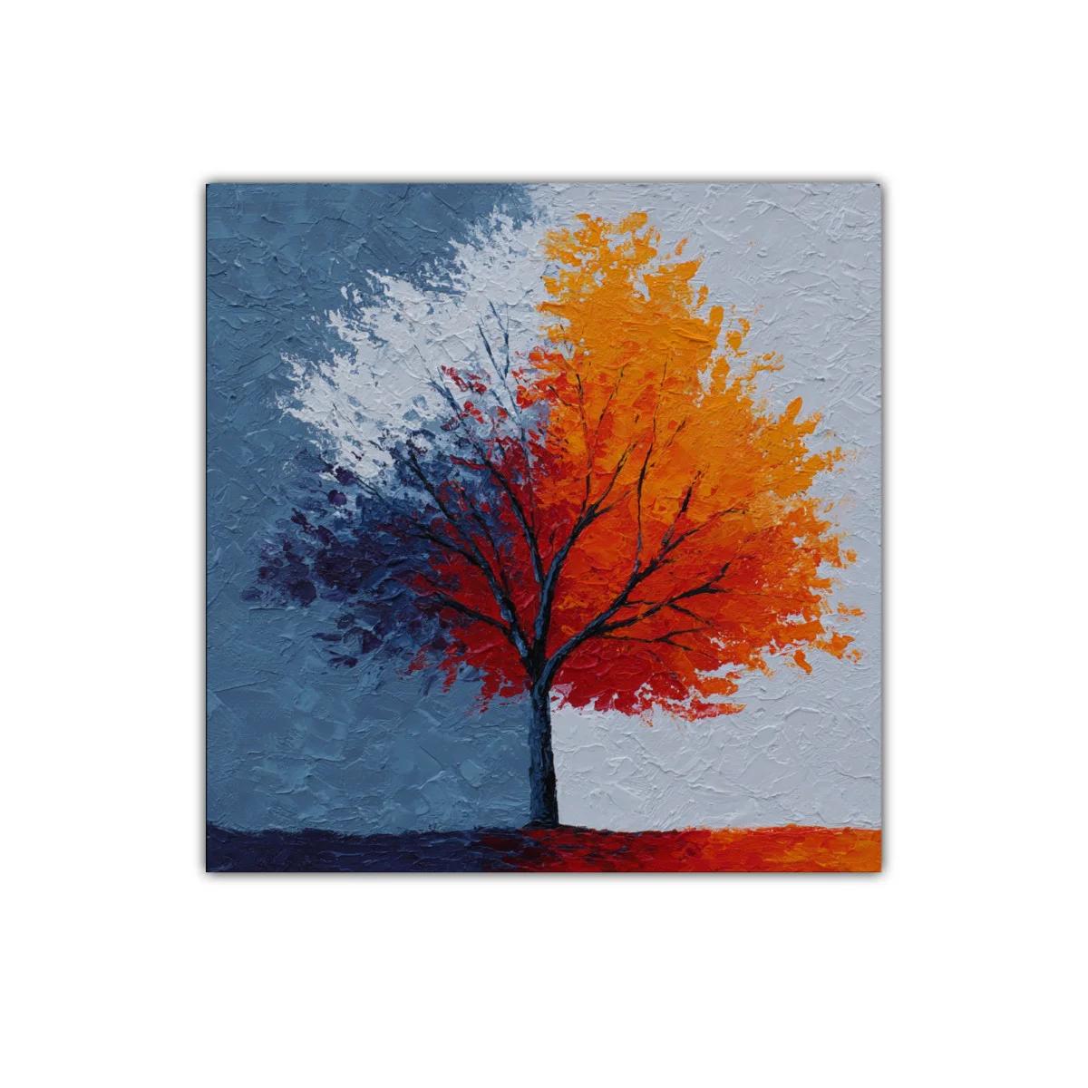 Árbol con hojas multicolor en contraste vibrante — imagen principal