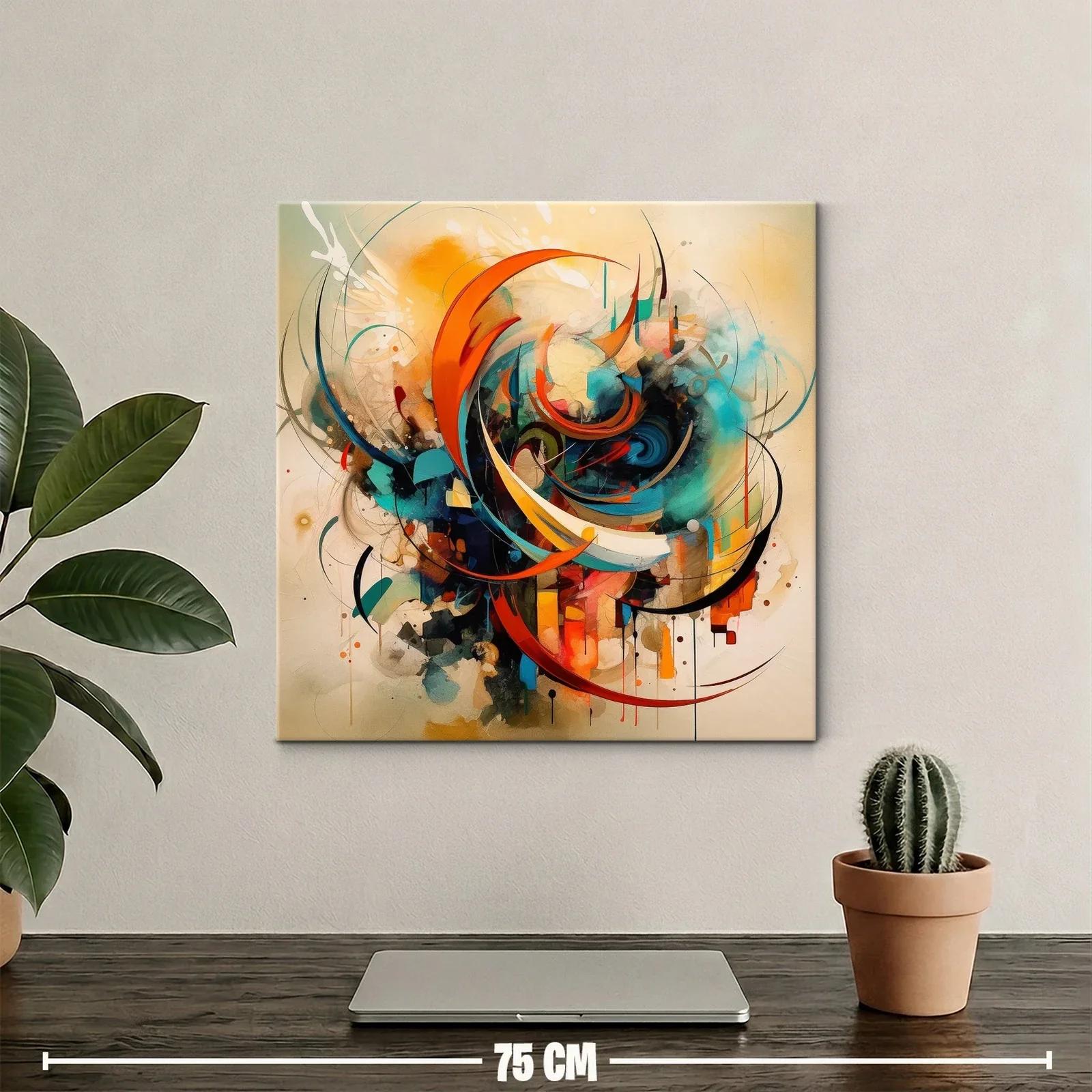 Composición abstracta con energía dinámica en tonos cálidos — miniatura 2