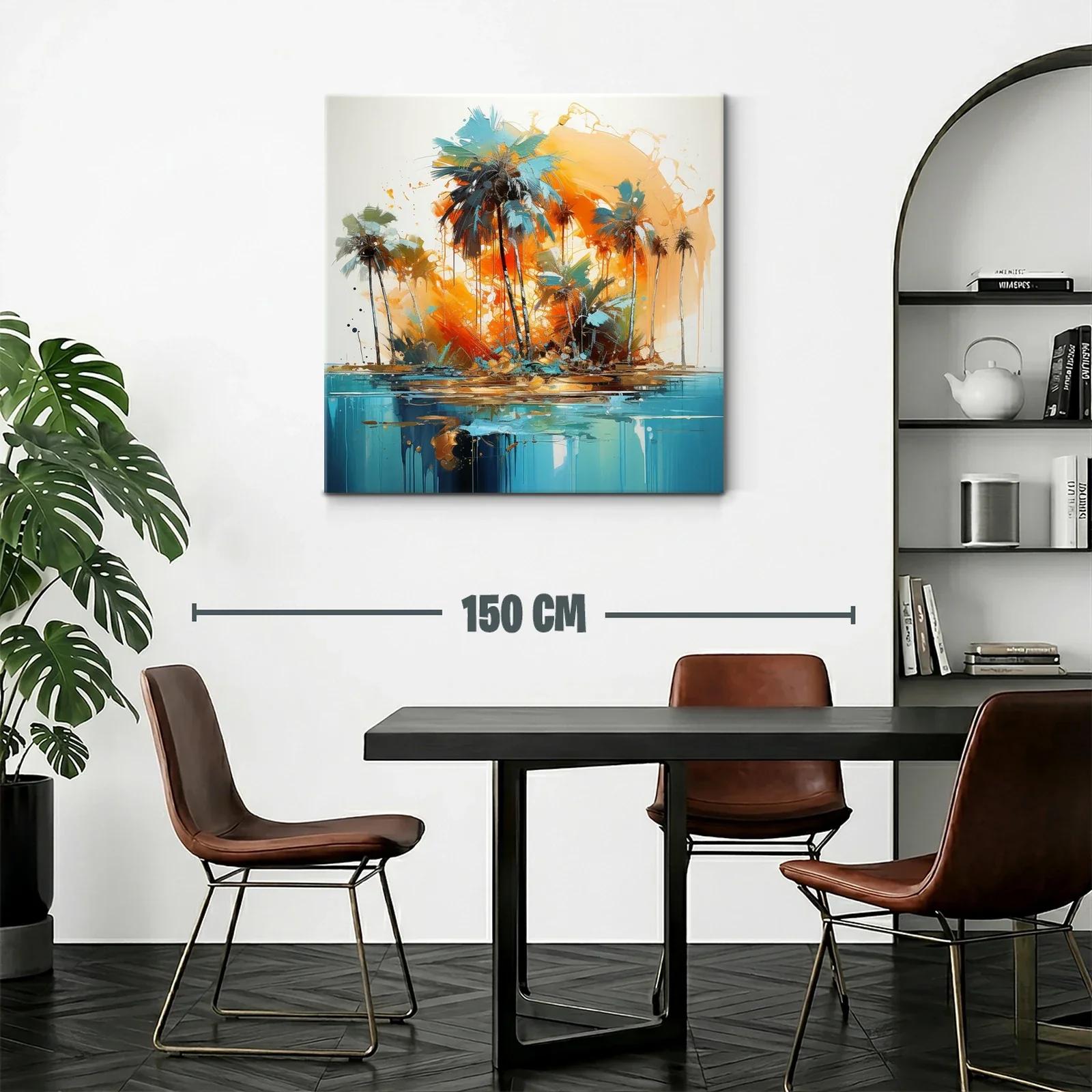 Palmeras tropicales con vibrantes tonos cálidos y fríos — miniatura 2