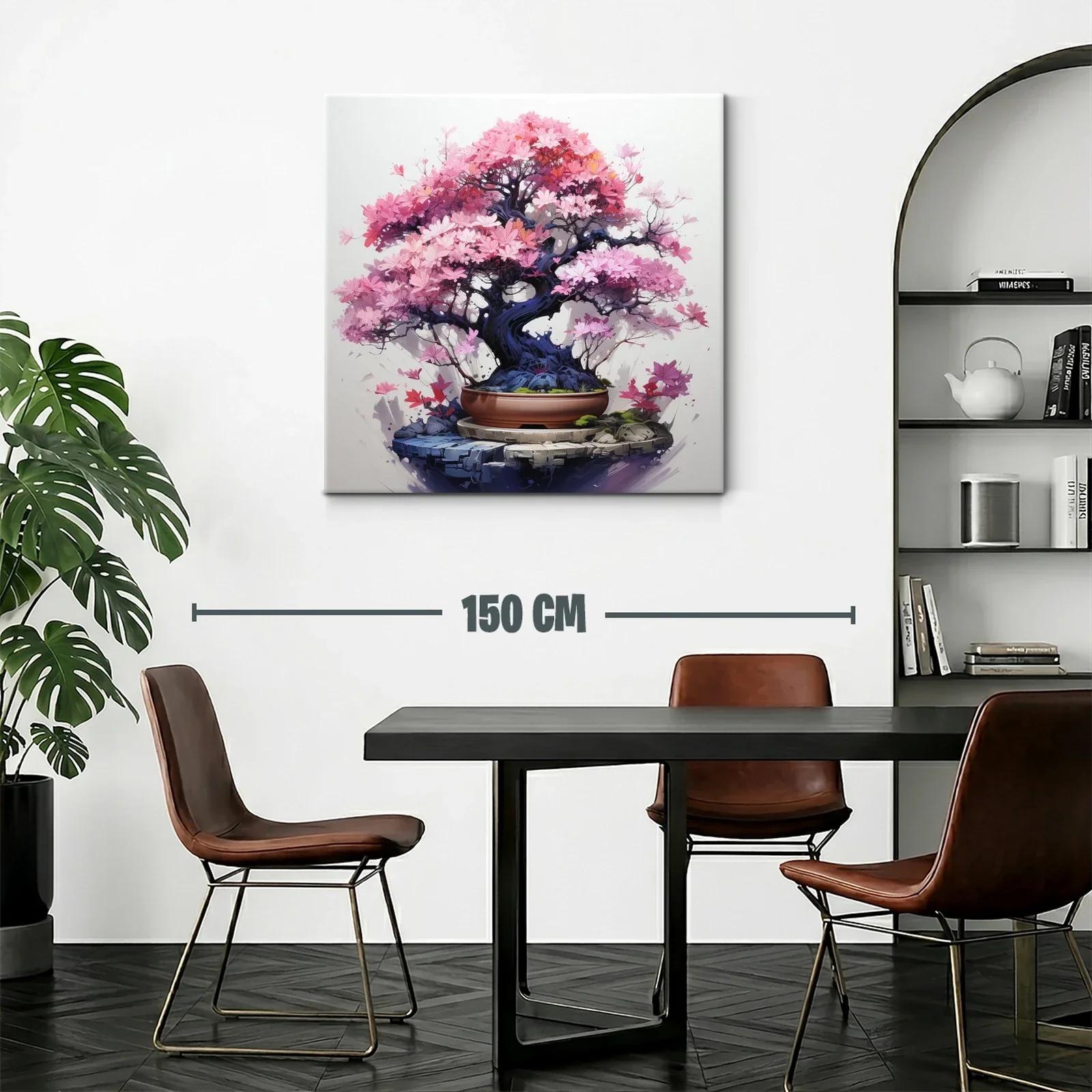 Árbol Bonsái con Flores Rosadas y Detalles Vibrantes — miniatura 2