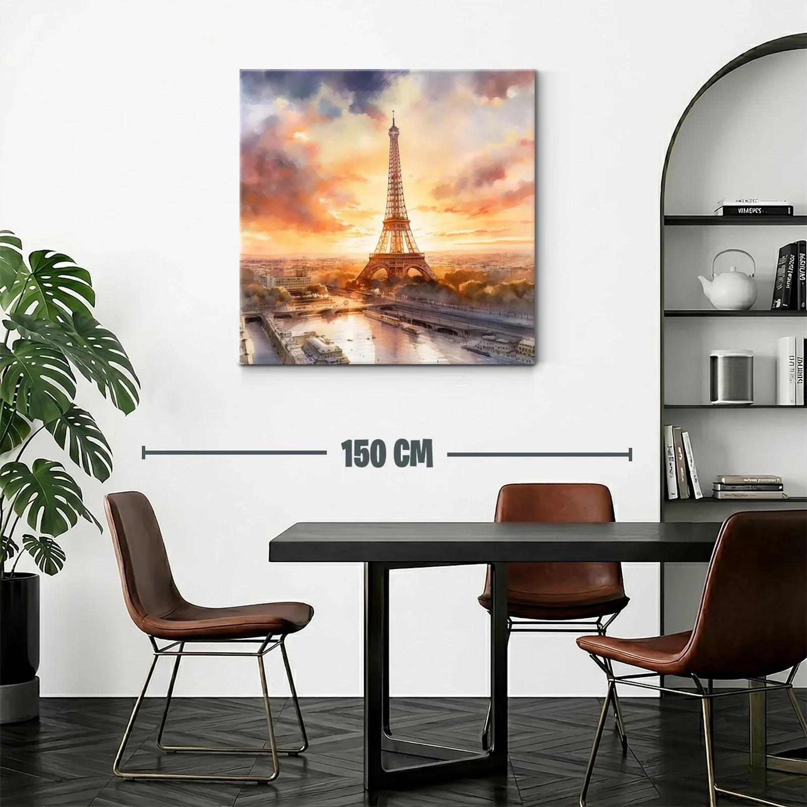 Atardecer romántico con la Torre Eiffel en París — miniatura 2