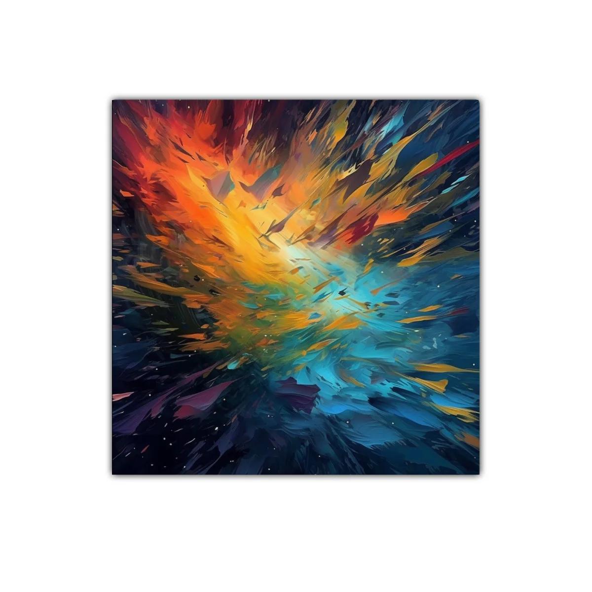 Cuadro abstracto de explosión de colores vibrantes