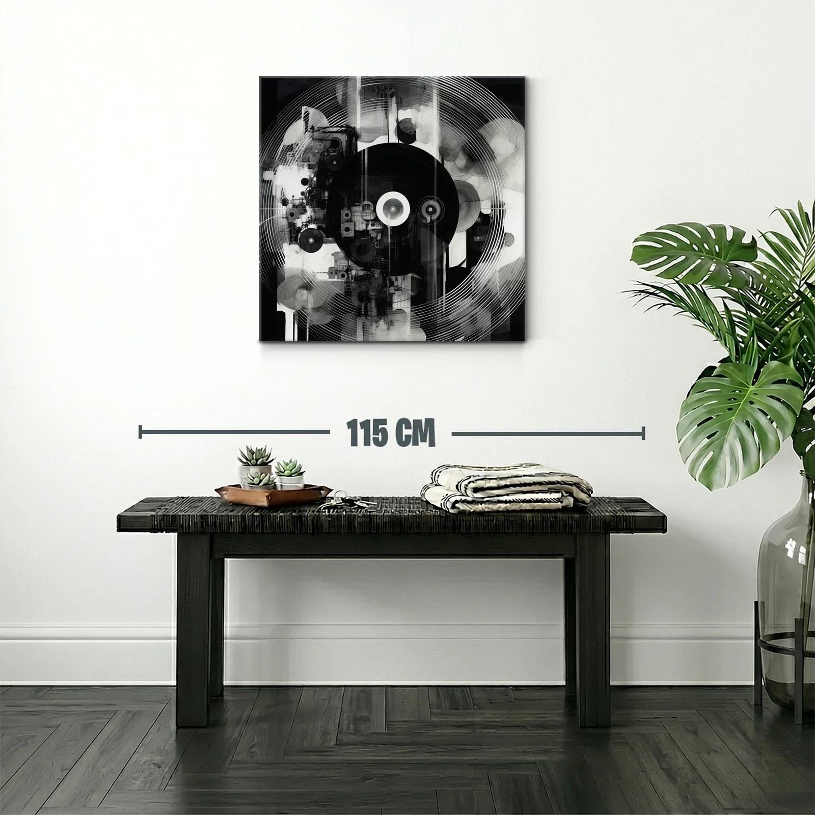 Arte abstracto moderno en contraste monocromo elegante — miniatura 2