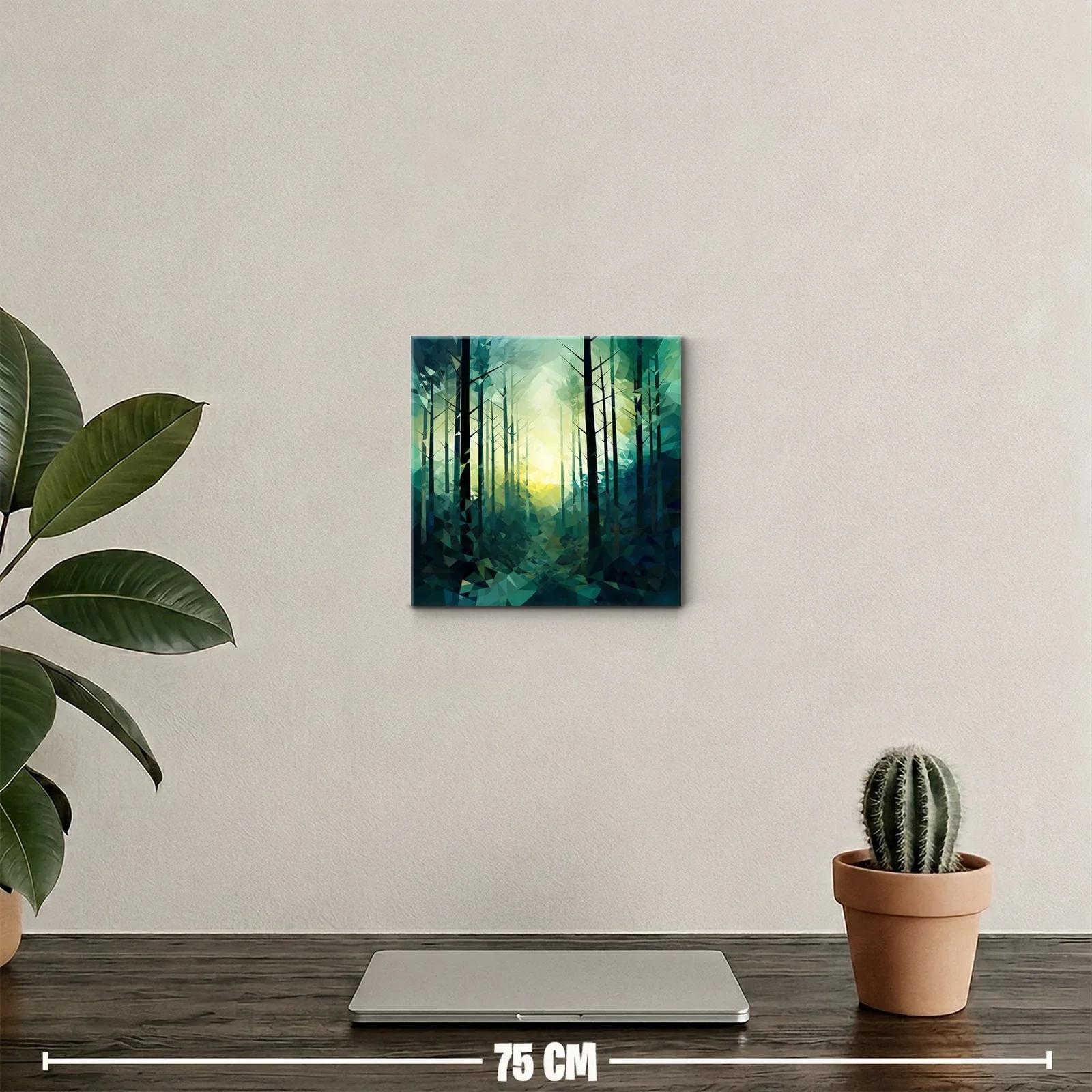 Bosque abstracto con tonos verdes y luz central — miniatura 2