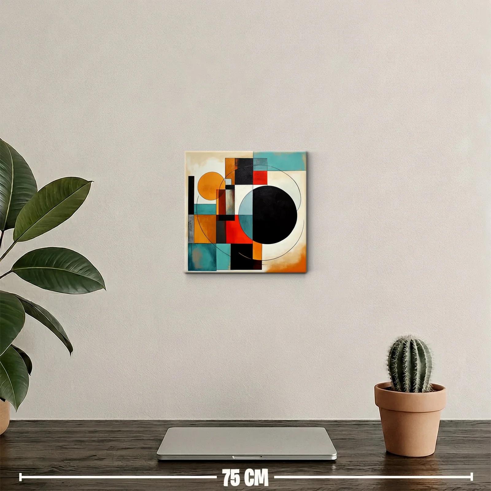 Cuadro abstracto con formas geométricas y colores vibrantes — miniatura 2