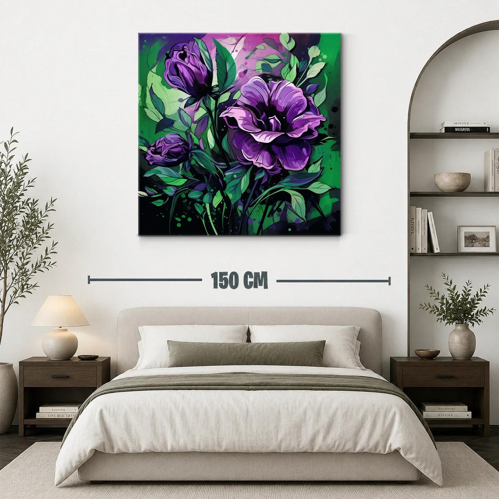 Floraciones vibrantes en tonos violetas y verdes — miniatura 3