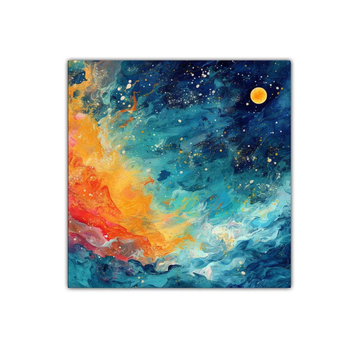 Explosión de colores vibrantes en un paisaje cósmico