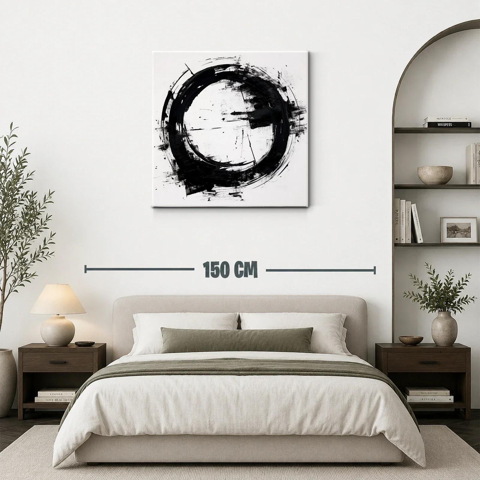 Círculo negro abstracto en fondo blanco moderno y elegante — miniatura 3