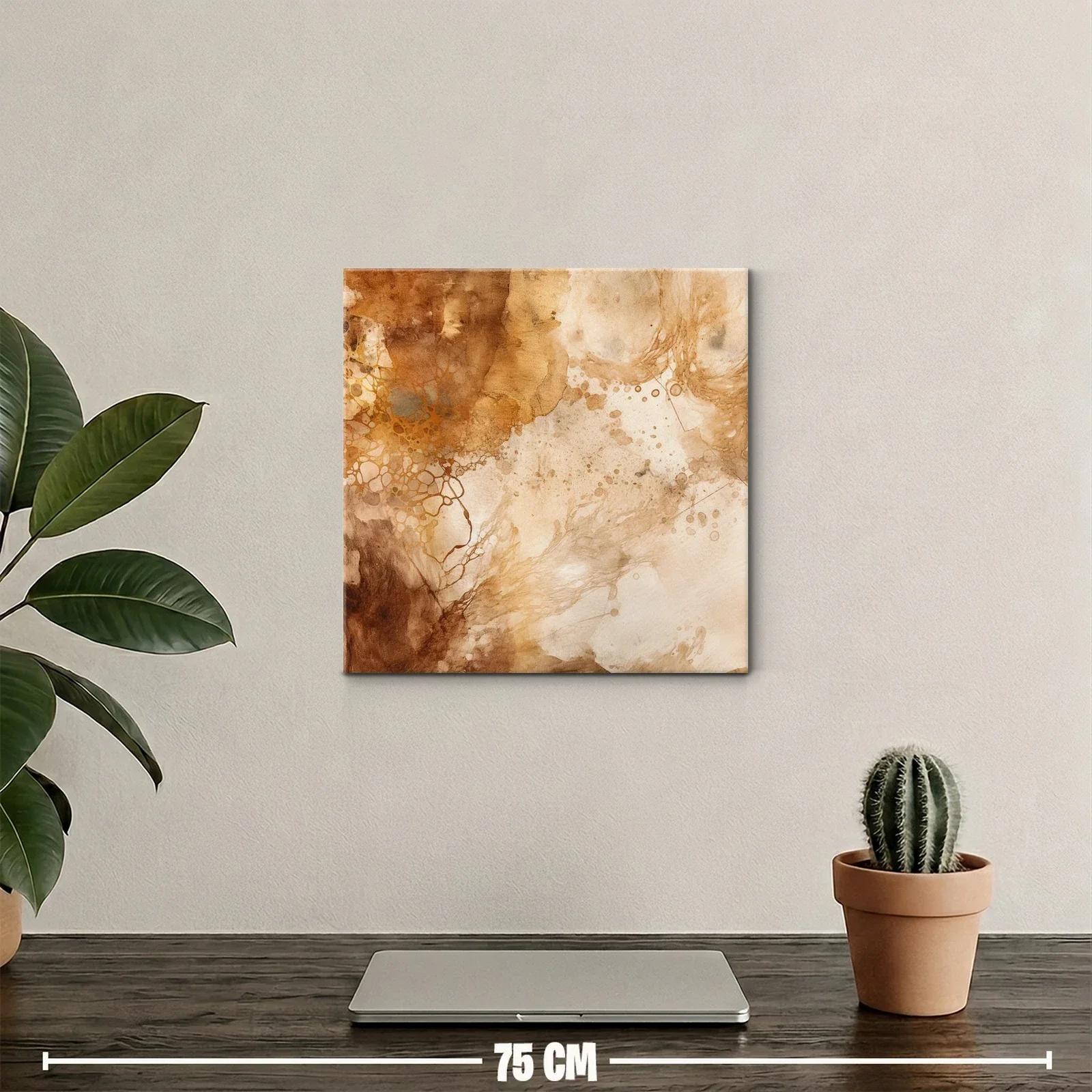 Cuadro abstracto en tonos tierra cálidos y orgánicos — miniatura 2