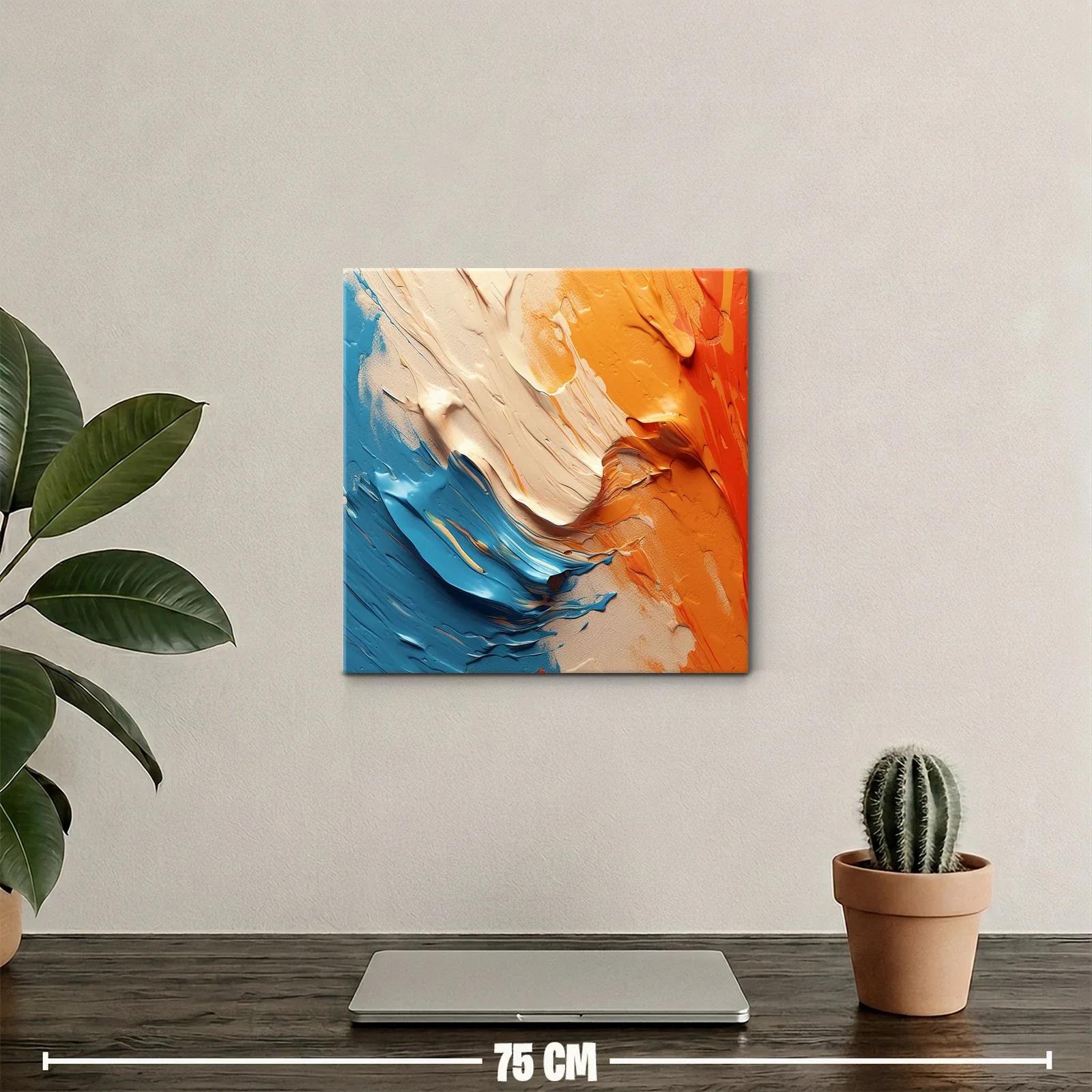 Composición vibrante en tonos azul y naranja fluido — miniatura 2