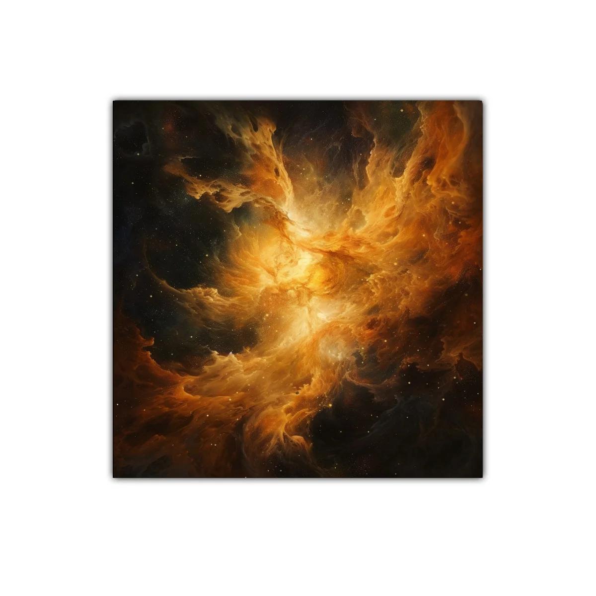 Cuadro de nebulosa cósmica en tonos cálidos intensos — imagen principal