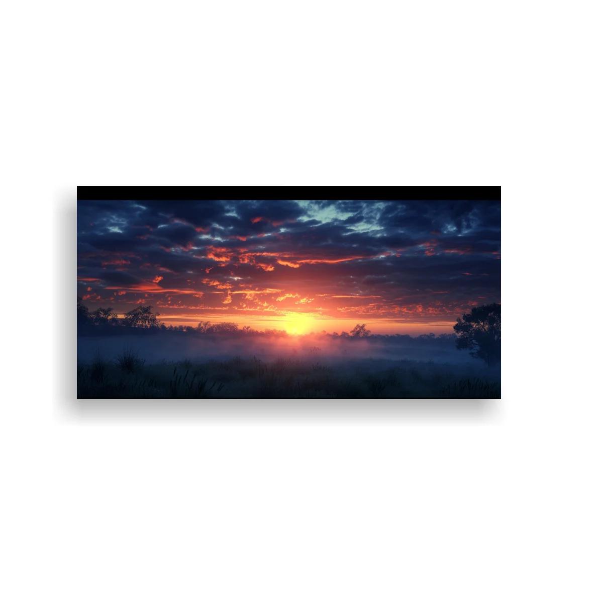 Cuadro atardecer campestre con cielo iluminado — imagen principal