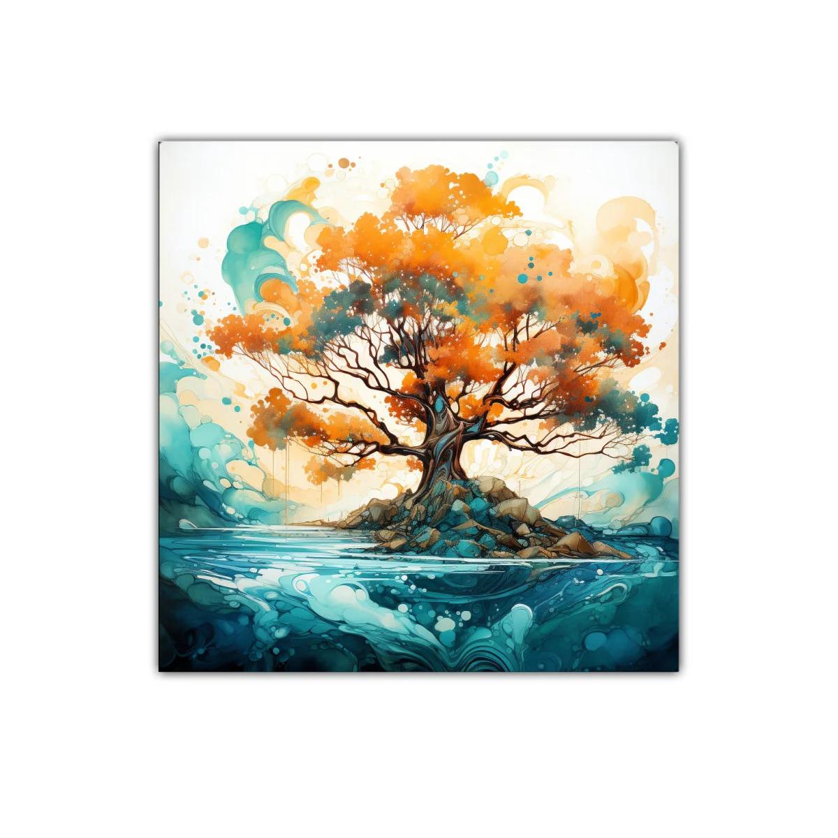 Árbol vibrante en paisaje de agua y energía dinámica — imagen principal