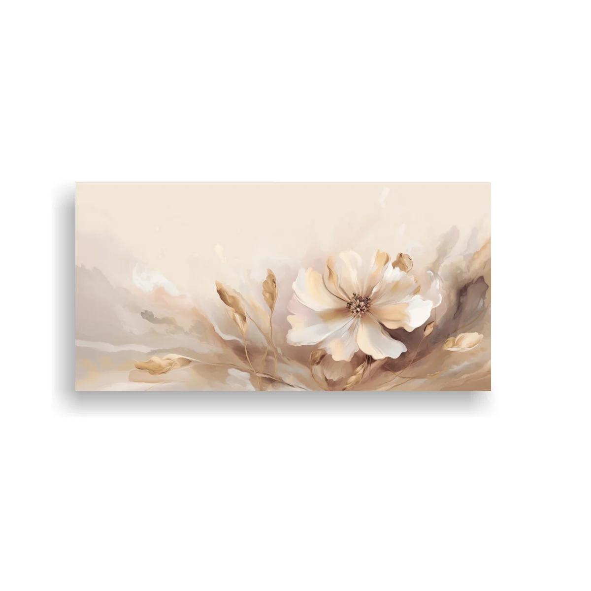 Cuadro flor blanca abierta con pinceladas vaporosas