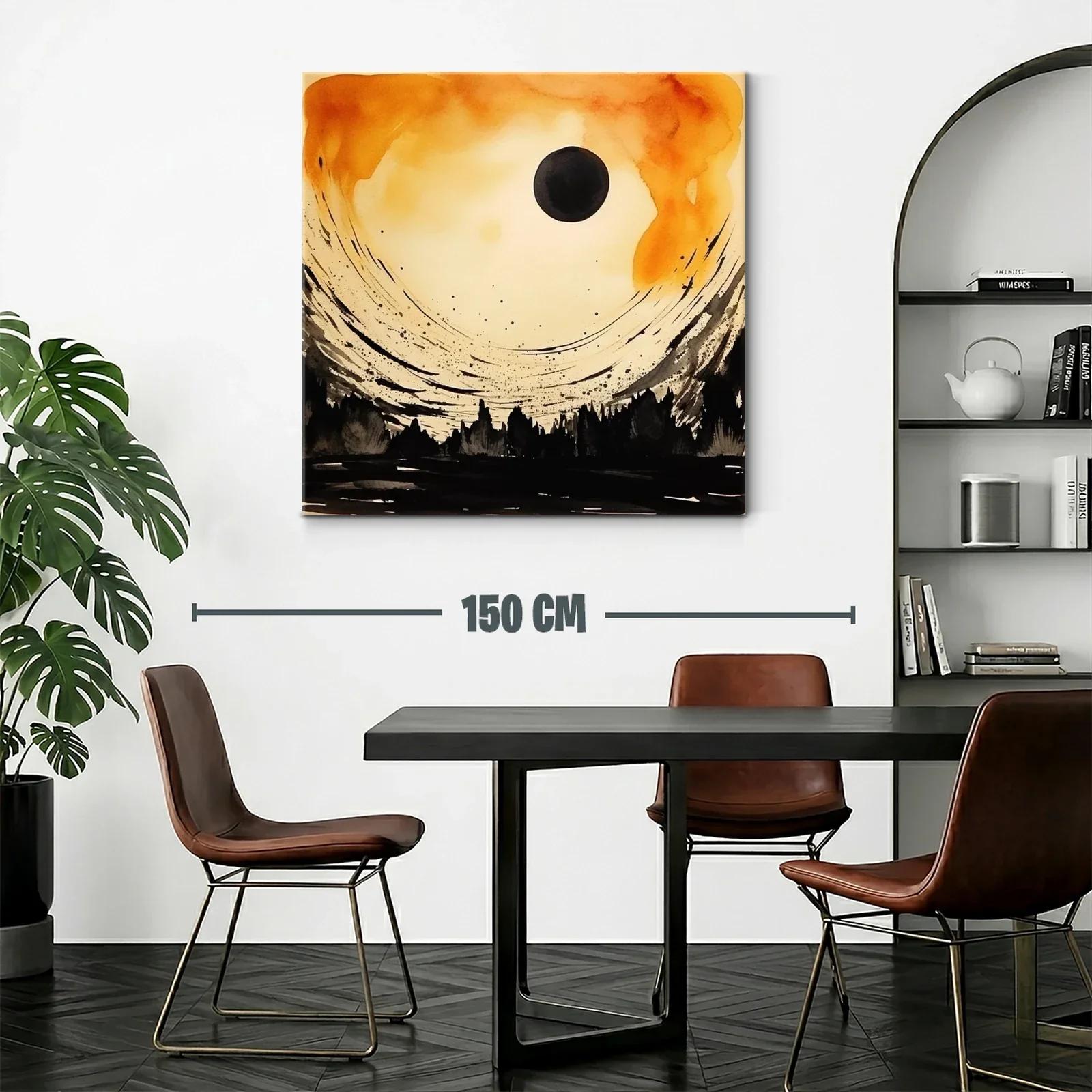 Atardecer abstracto con siluetas y cielo dramático — miniatura 2