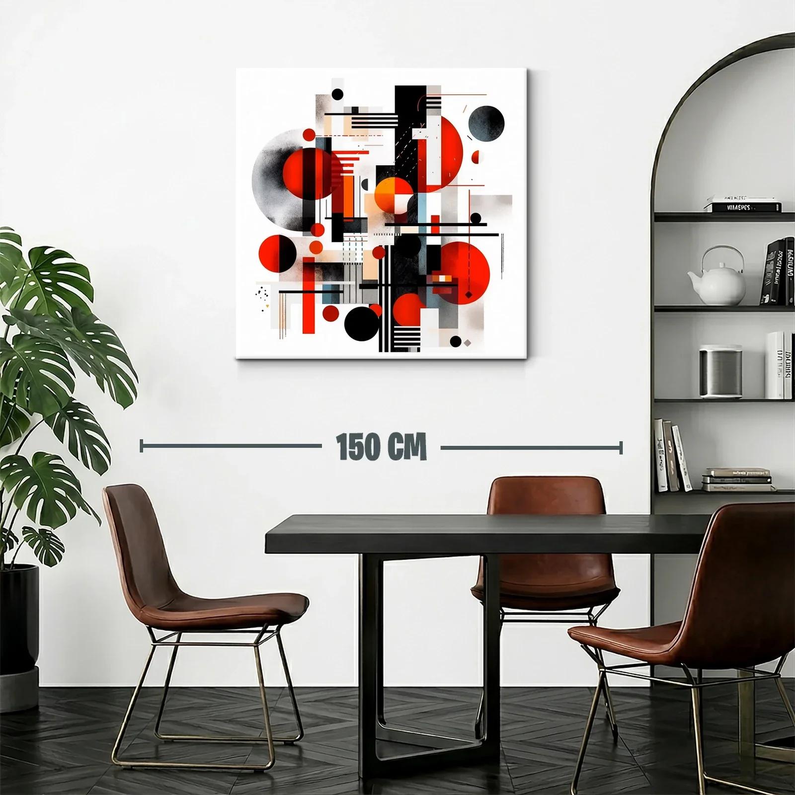 Composición abstracta con formas geométricas en rojo y negro — miniatura 2