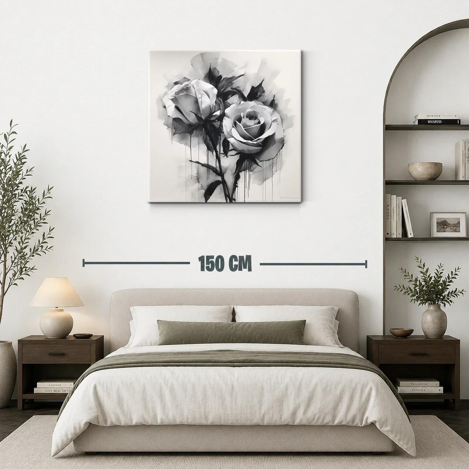 Rosas en blanco y negro con efecto acuarela moderna — miniatura 3