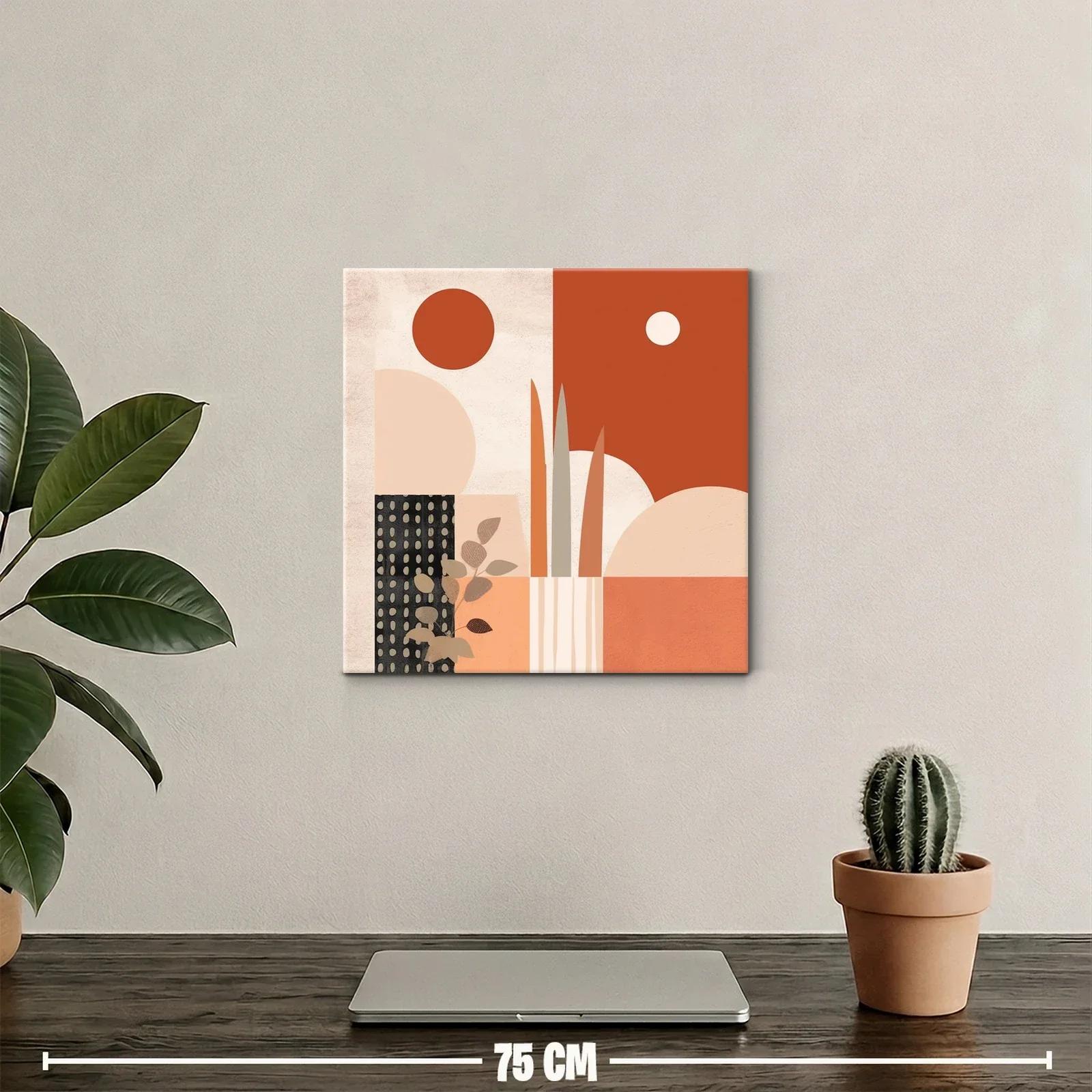 Arte geométrico con tonos tierra y formas abstractas armoniosas — miniatura 2