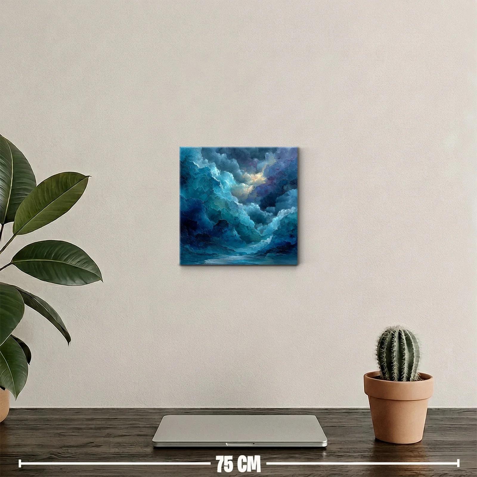 Cielo tormentoso con tonos azules y toque de luz cálida — miniatura 2
