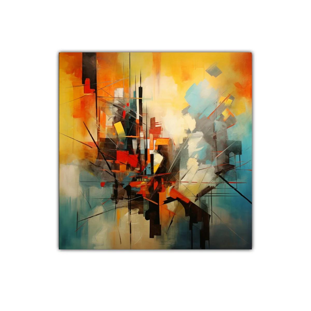 Composición vibrante con tonos cálidos y fríos — imagen principal