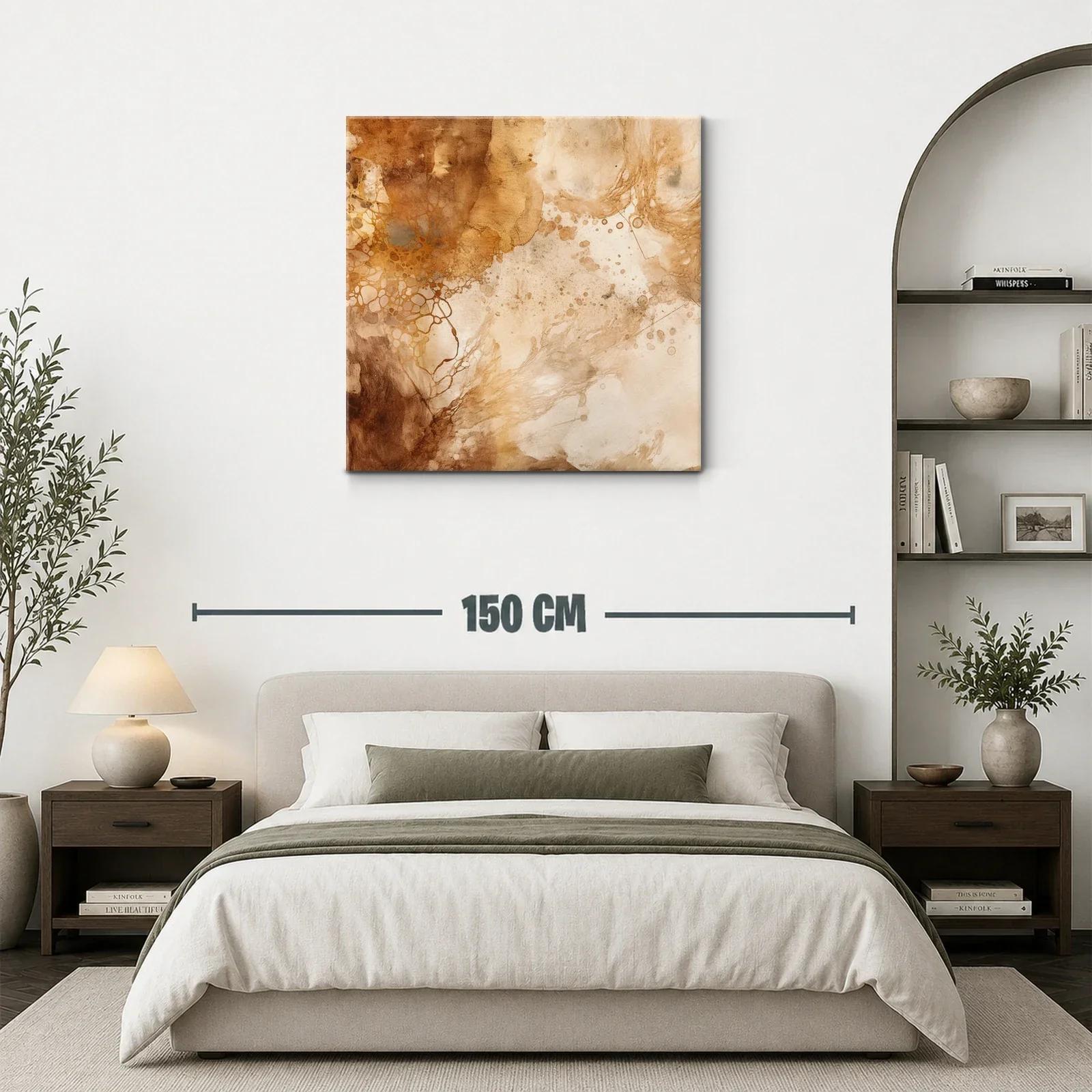 Cuadro abstracto en tonos tierra cálidos y orgánicos — miniatura 3