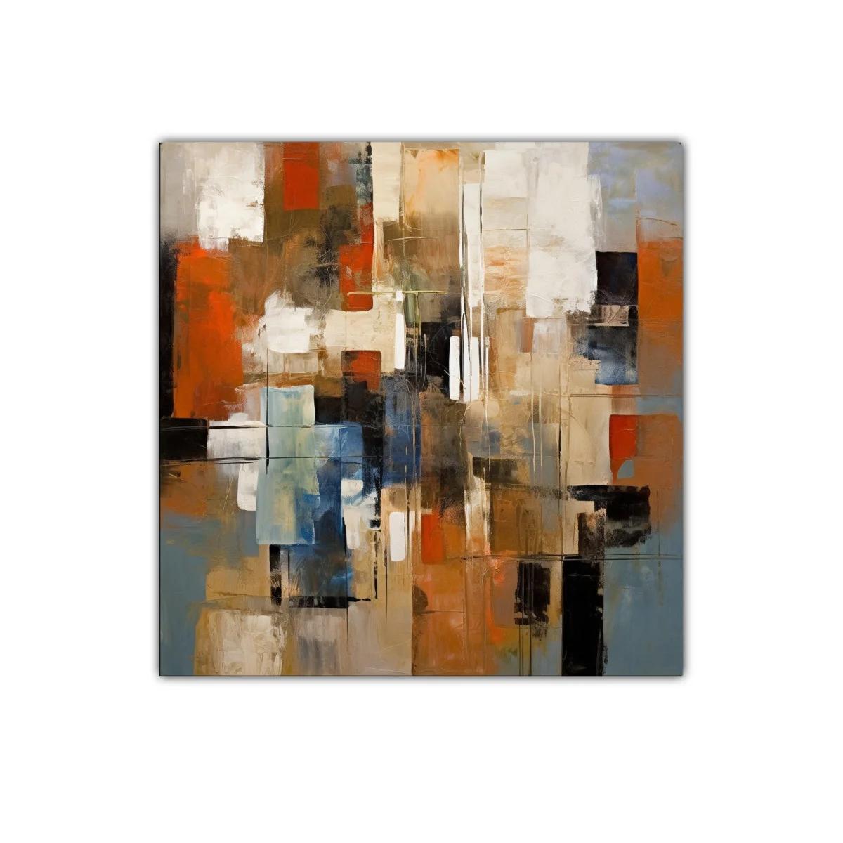 Composición abstracta en tonos tierra y azules intensos — imagen principal
