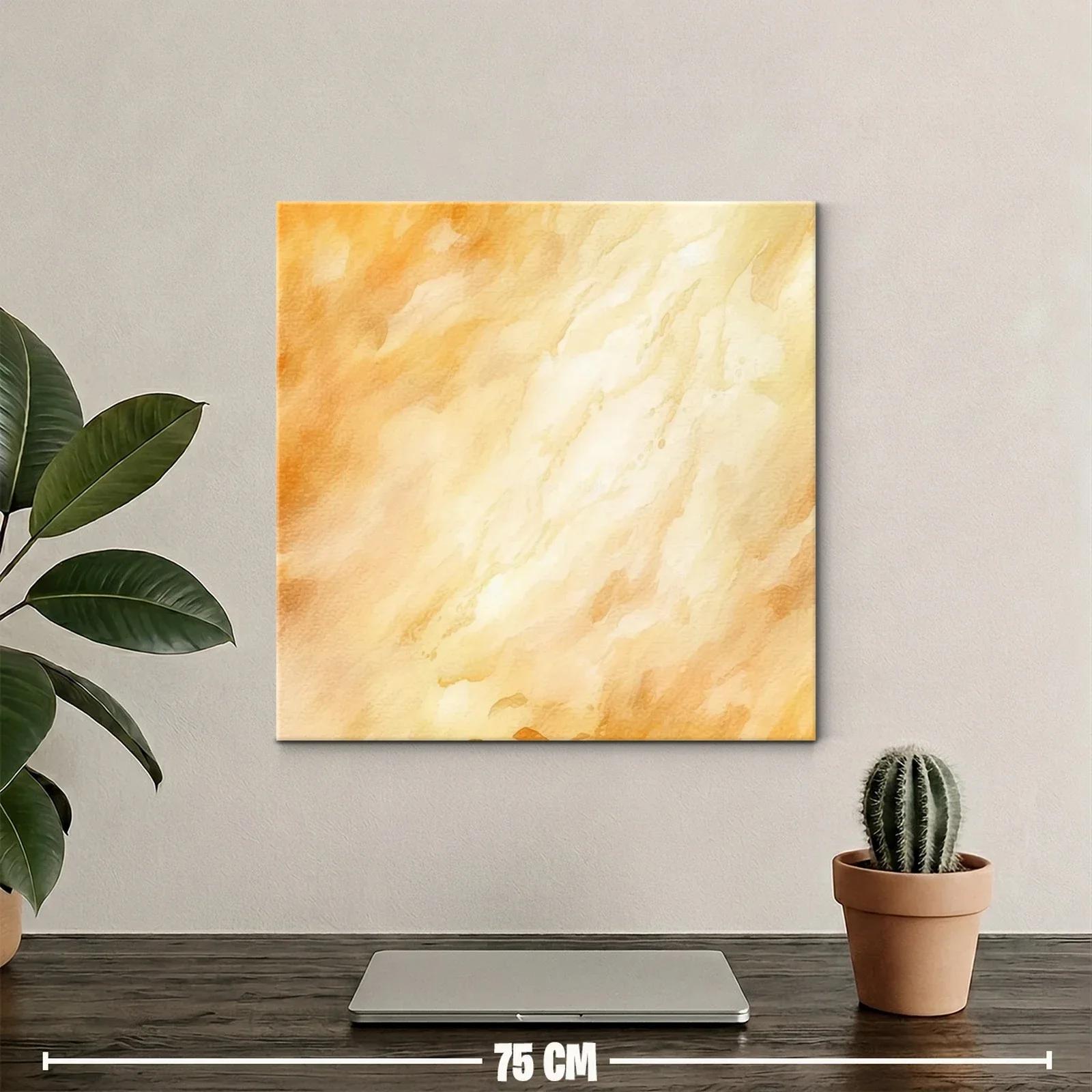 Cuadro abstracto en tonos cálidos que ilumina espacios — miniatura 2