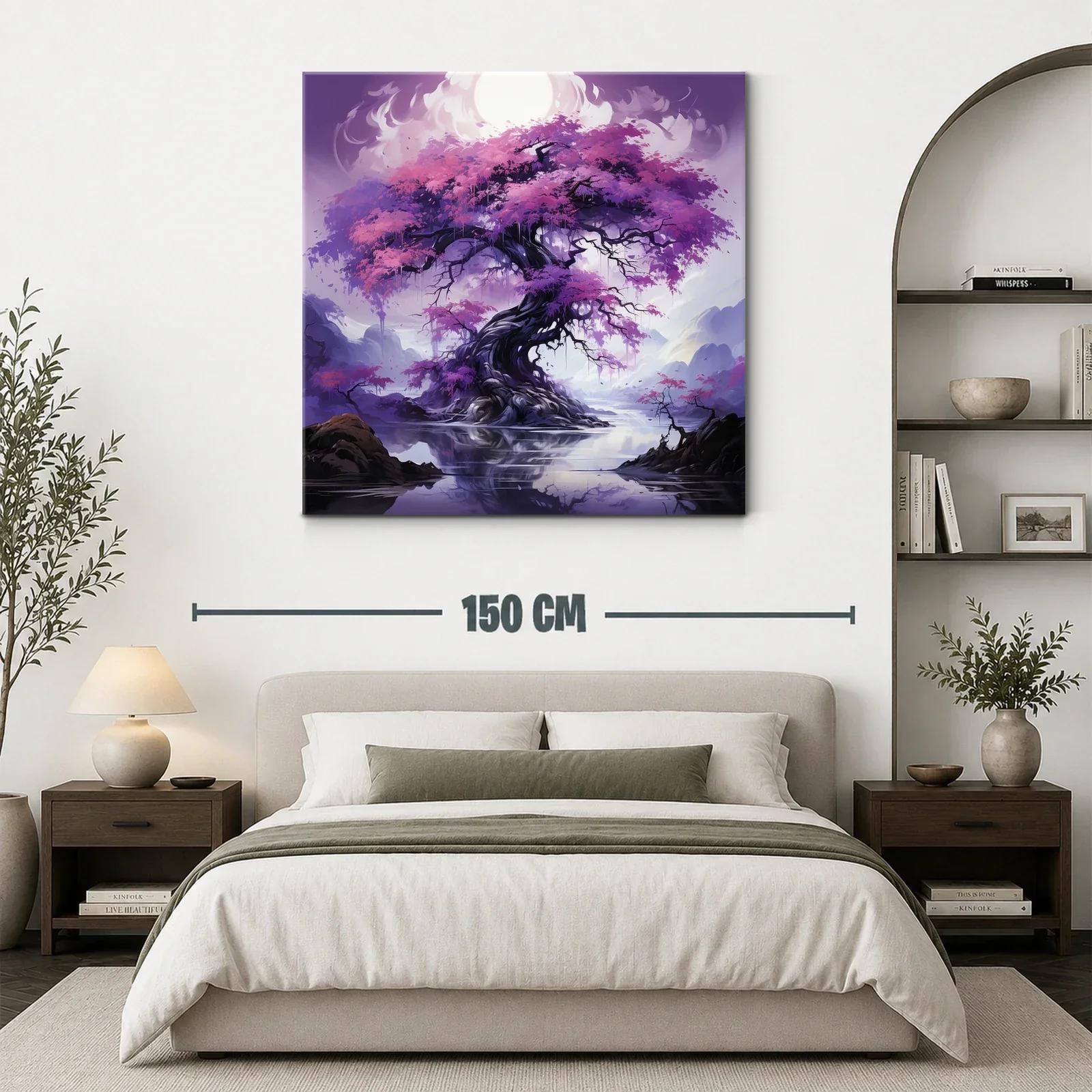 Árbol mágico con brillo en tonos violetas y rosas — miniatura 3