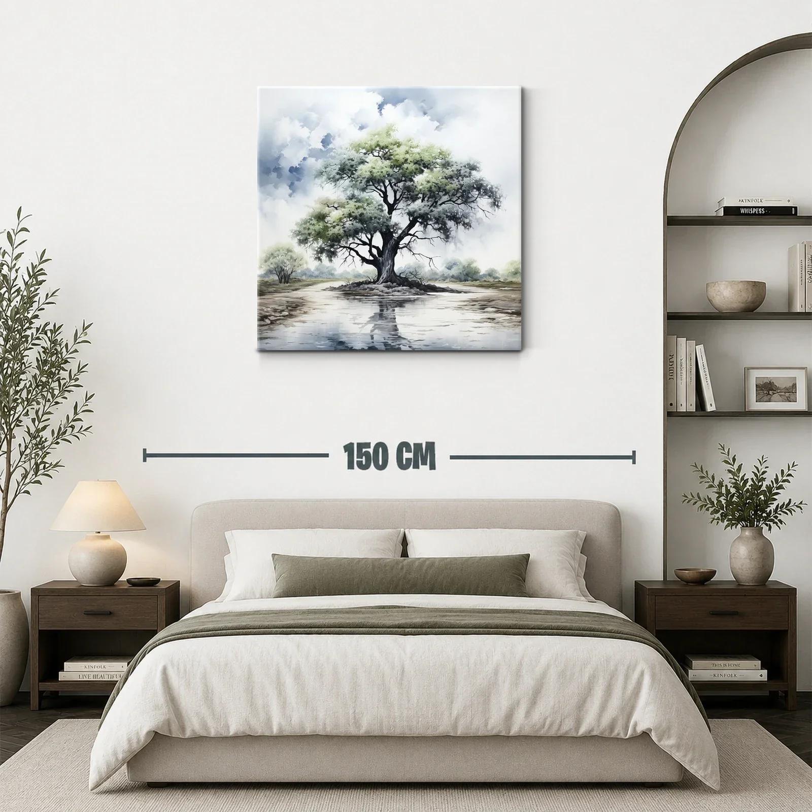 Árbol solitario con reflejo en aguas tranquilas — miniatura 3