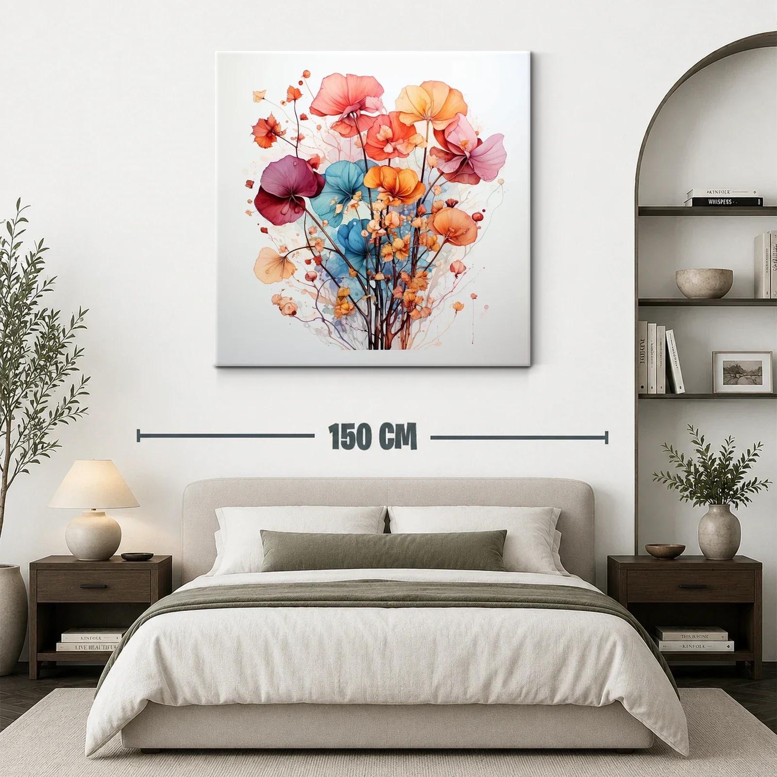 Cuadro con ramo de flores vibrantes y delicadas — miniatura 3