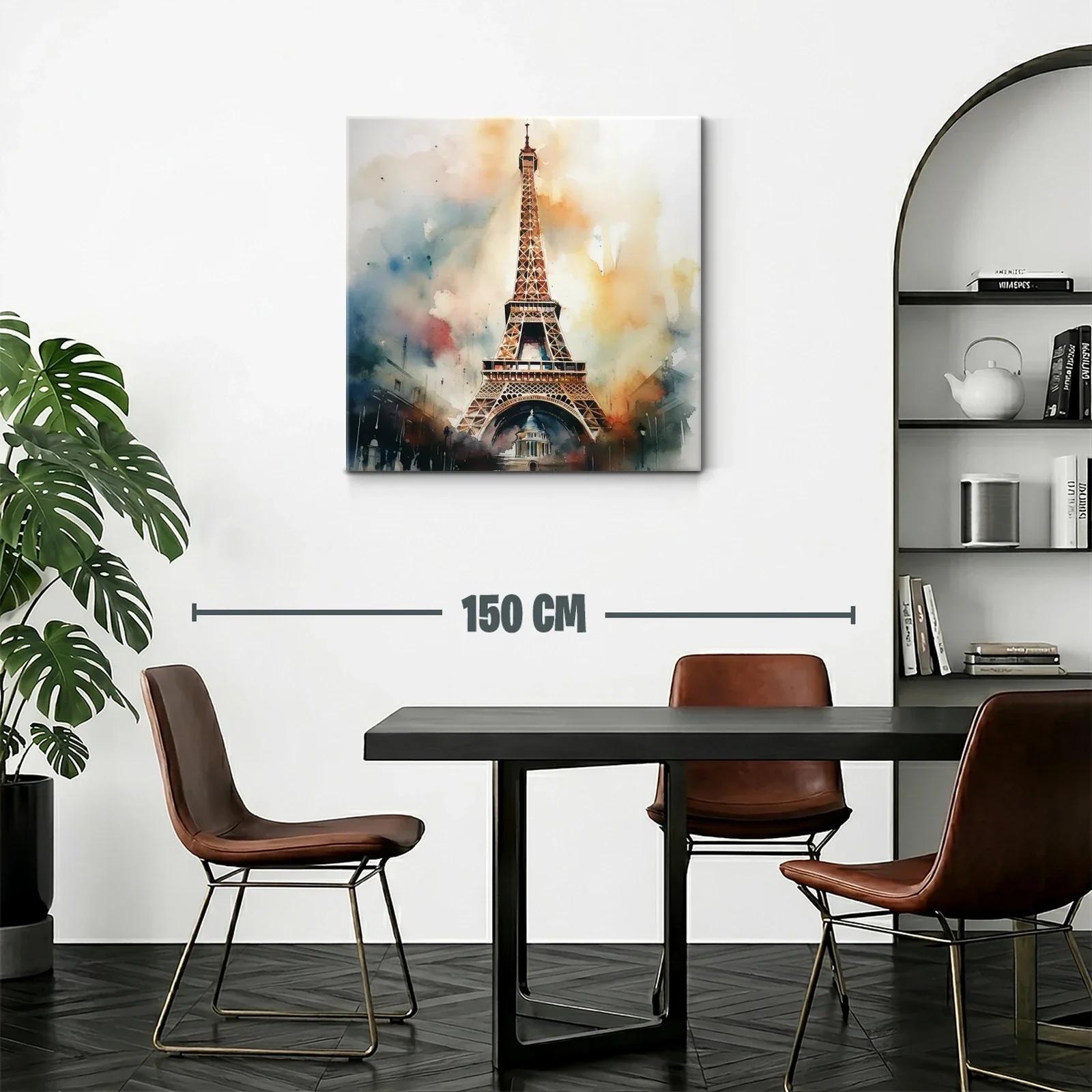 Cuadro Torre Eiffel con tonalidades cálidas y difusas — miniatura 2