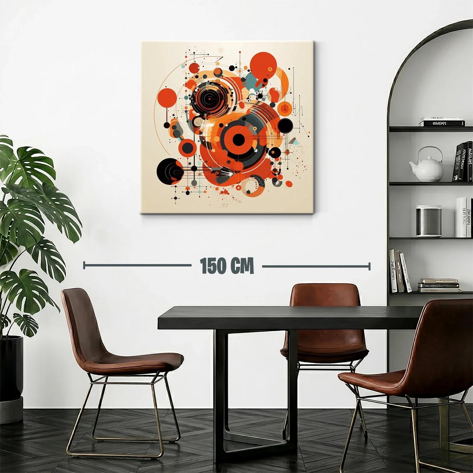 Composición abstracta con círculos en tonos cálidos y negros — miniatura 2